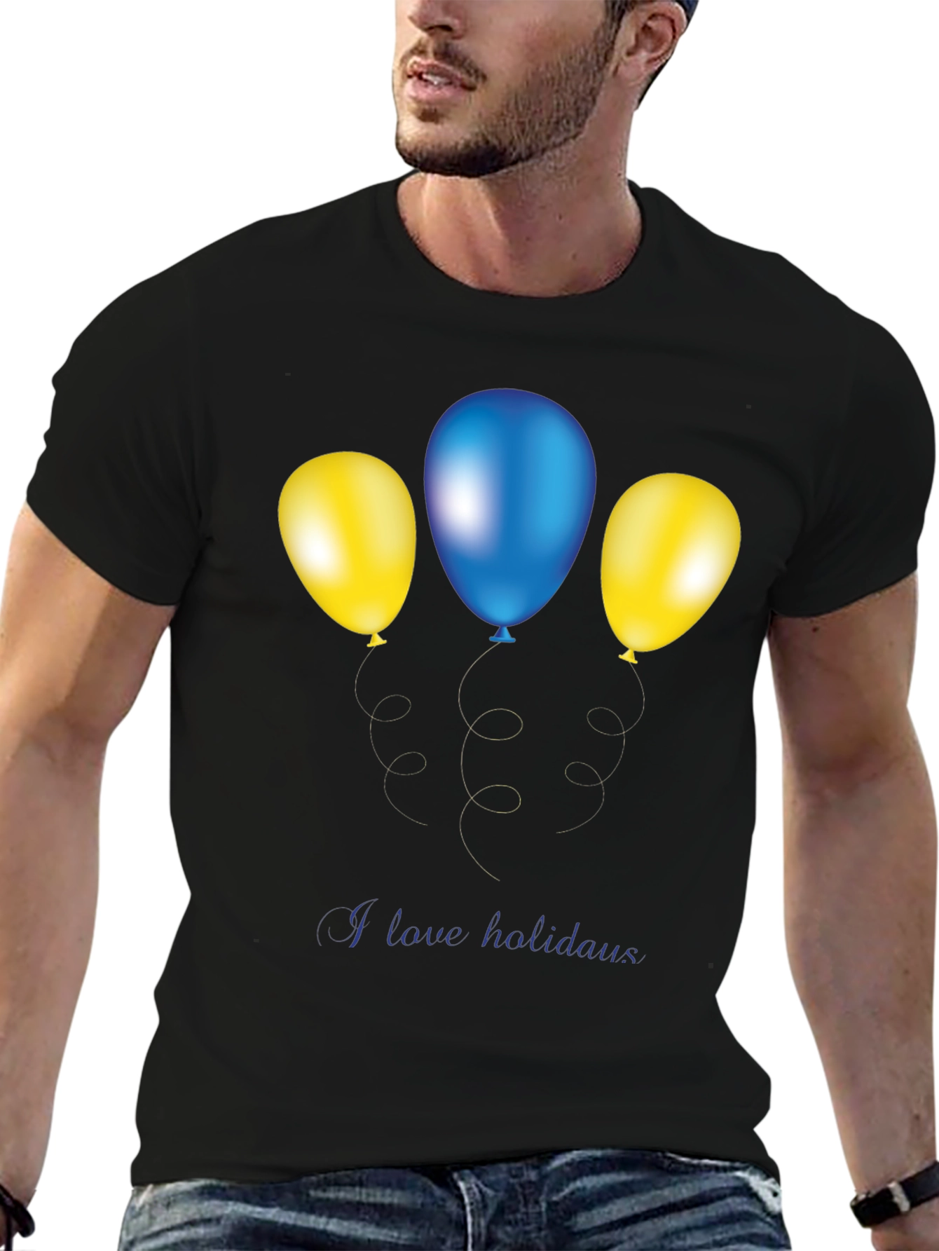 Festive Balloons Graphic Tee - Holiday Fun