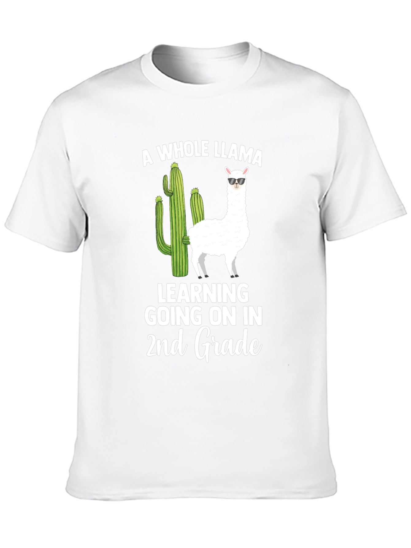 A Whole Llama Learning 2nd Grade T-Shirt