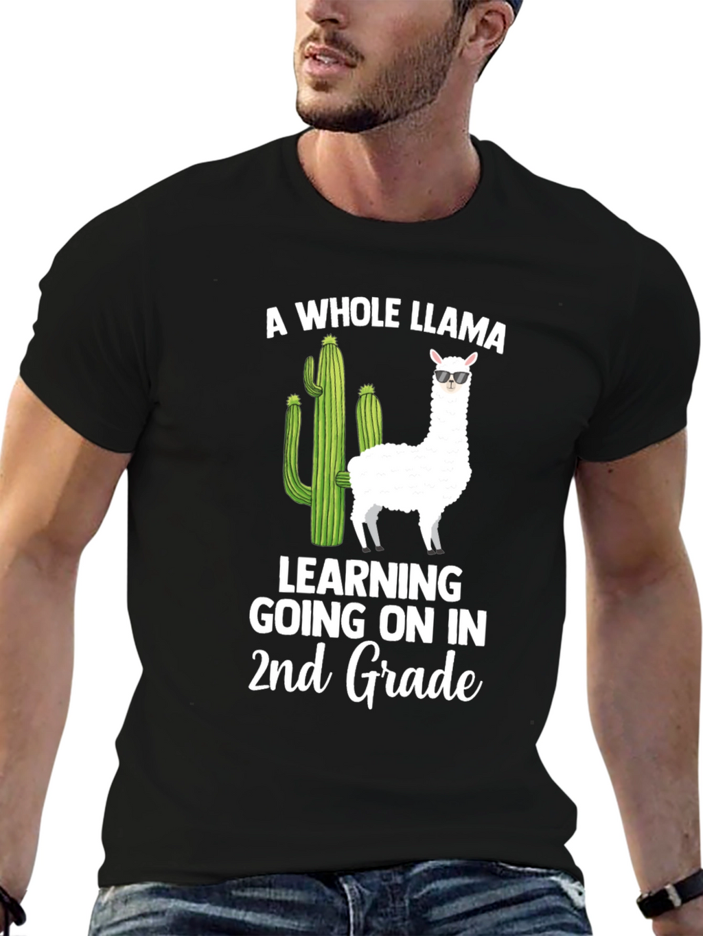 A Whole Llama Learning 2nd Grade T-Shirt