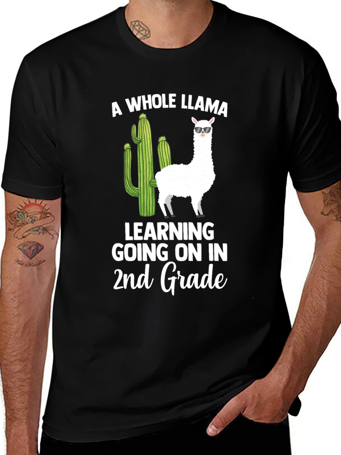 A Whole Llama Learning 2nd Grade T-Shirt