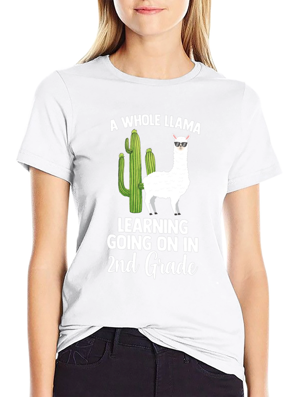 A Whole Llama Learning 2nd Grade T-Shirt