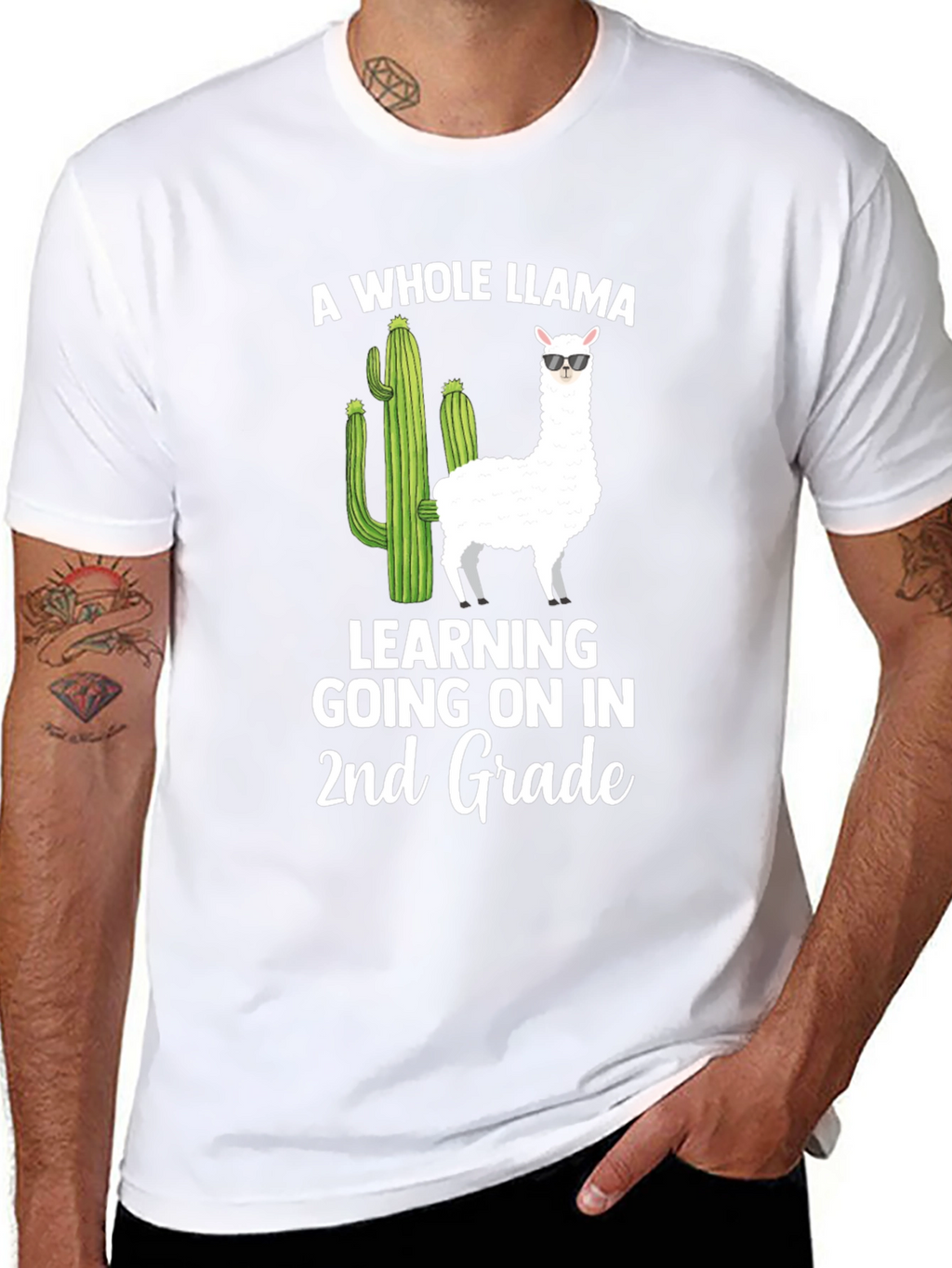 A Whole Llama Learning 2nd Grade T-Shirt