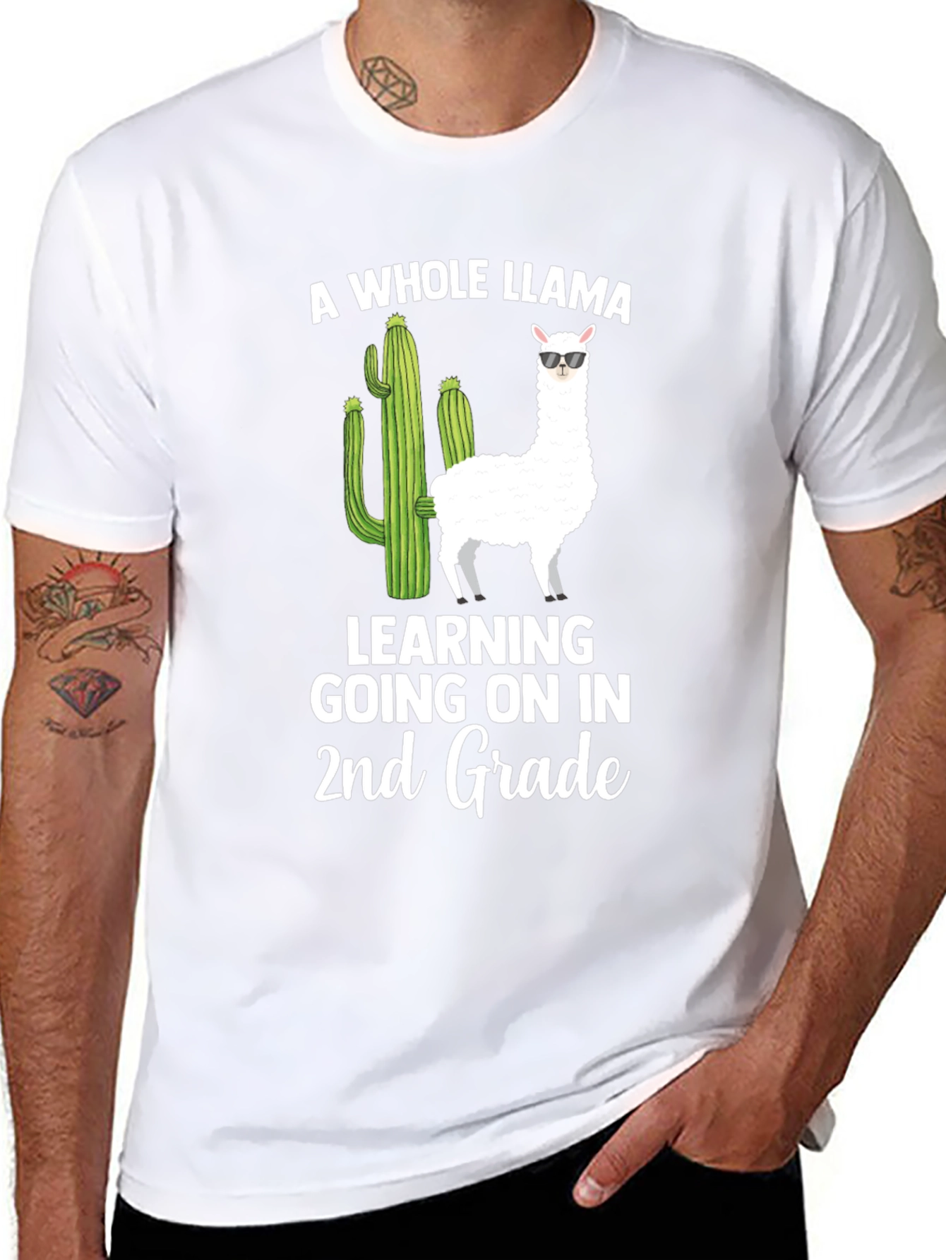 A Whole Llama Learning 2nd Grade T-Shirt