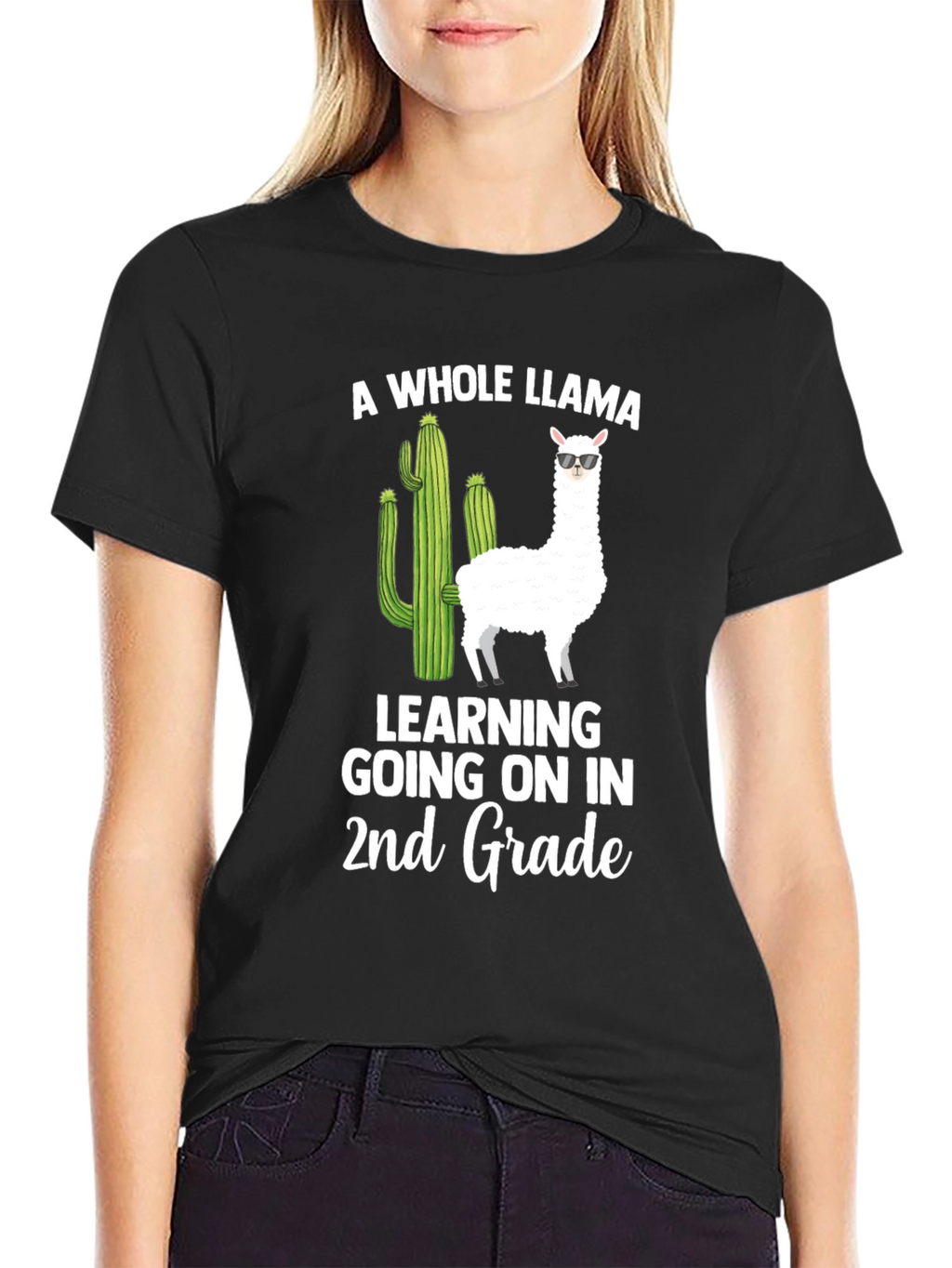 A Whole Llama Learning 2nd Grade T-Shirt