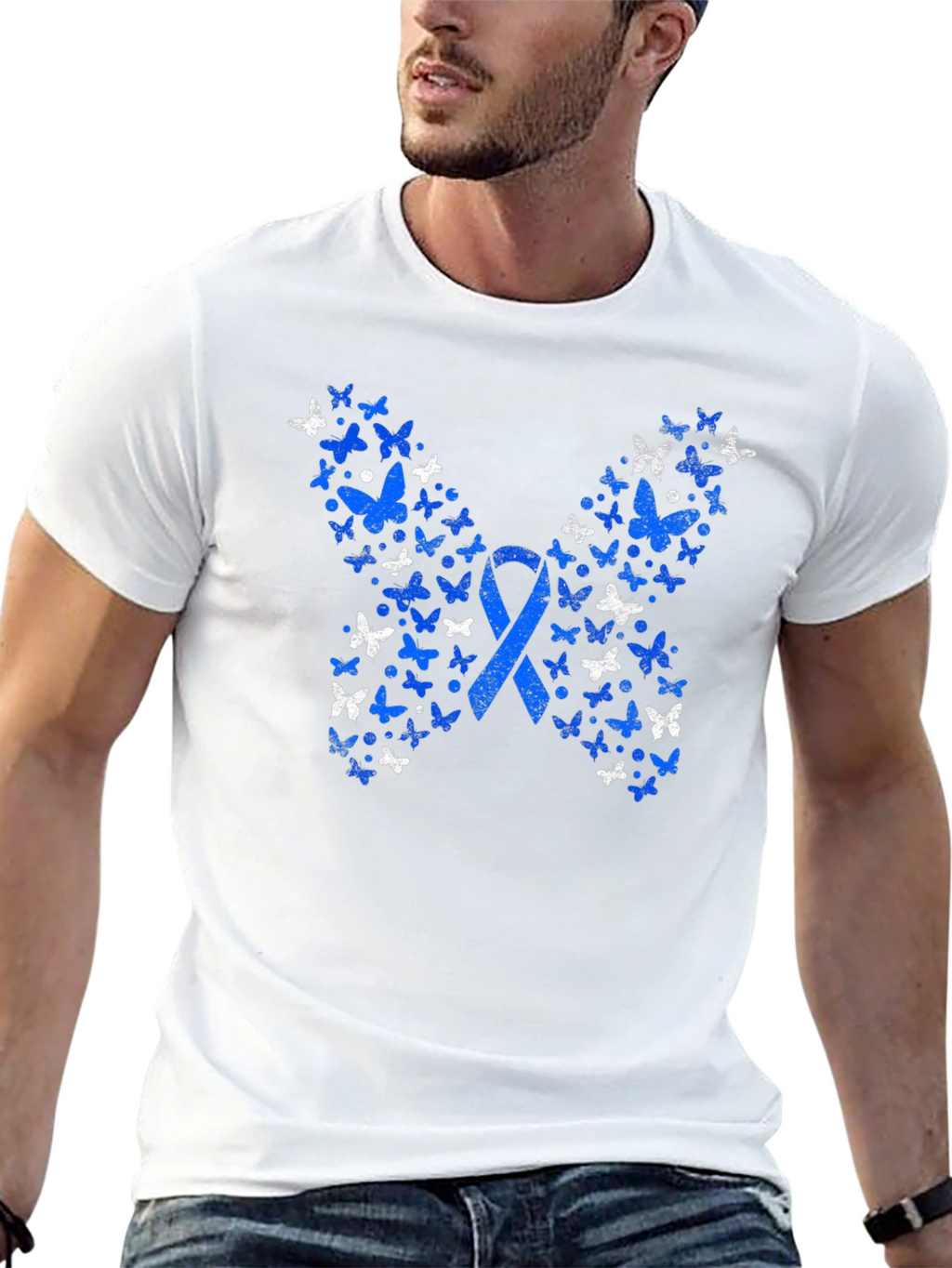 Butterfly Ribbon Graphic Tee - Awareness Shirt