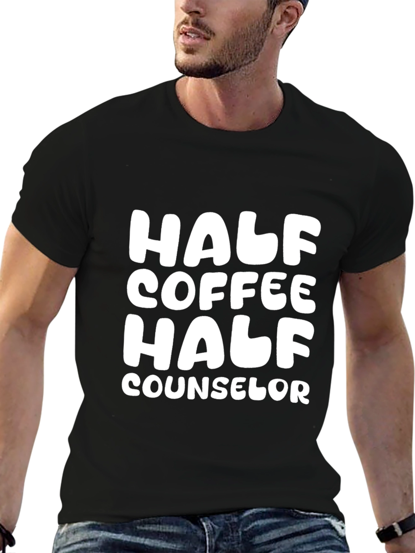 Half Coffee Half Counselor Graphic Tee