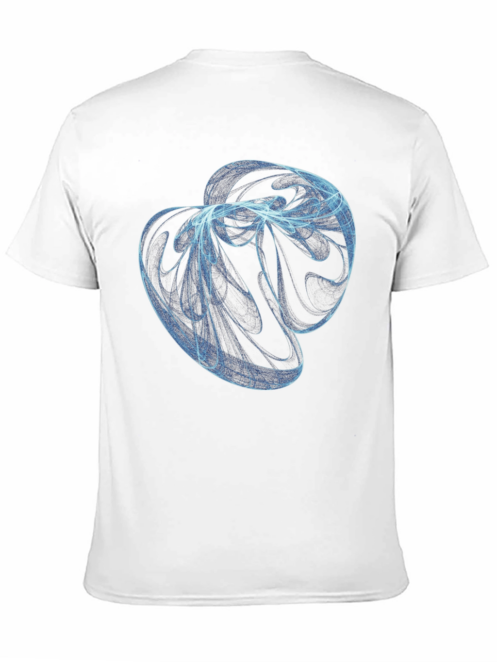 Abstract Blue Swirl Graphic Black T-Shirt