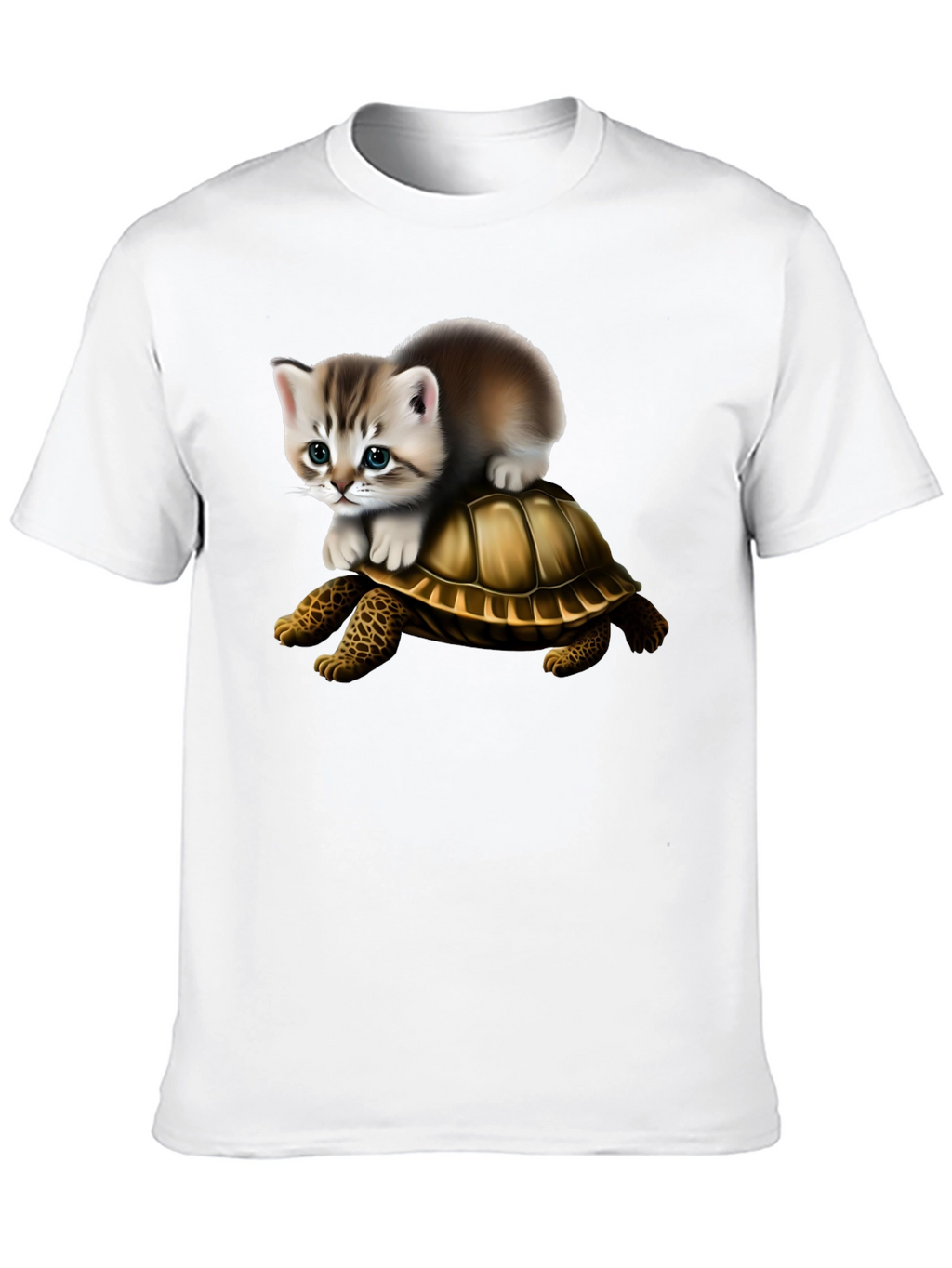 Kitten Riding Turtle Graphic Tee