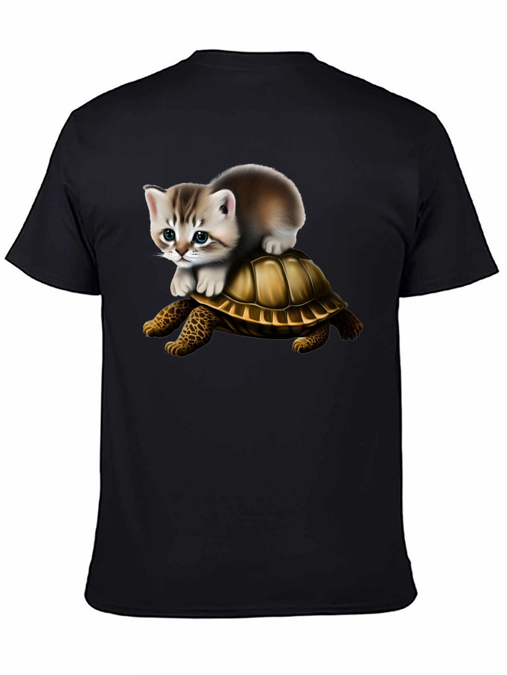 Kitten Riding Turtle Graphic Tee