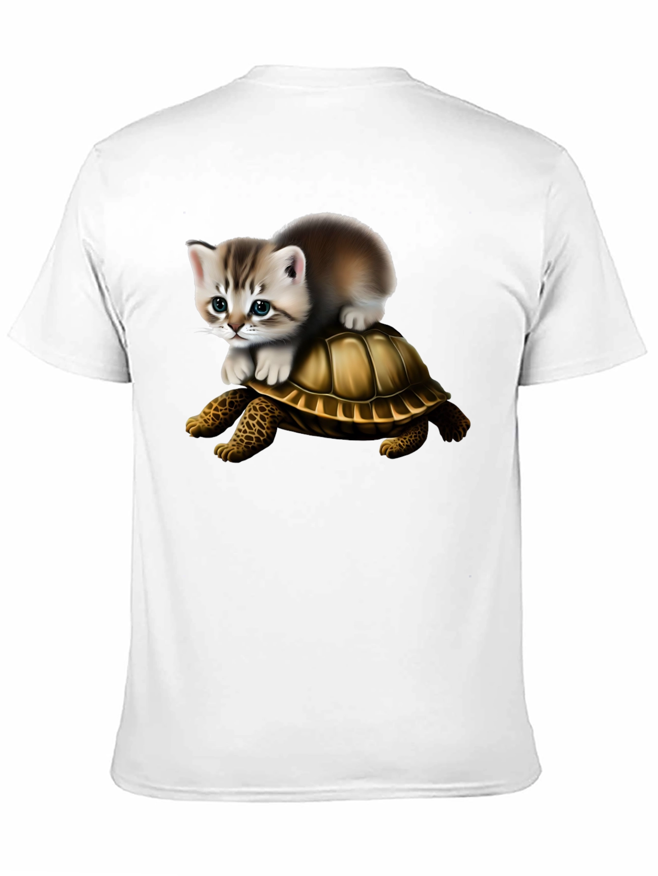 Kitten Riding Turtle Graphic Tee