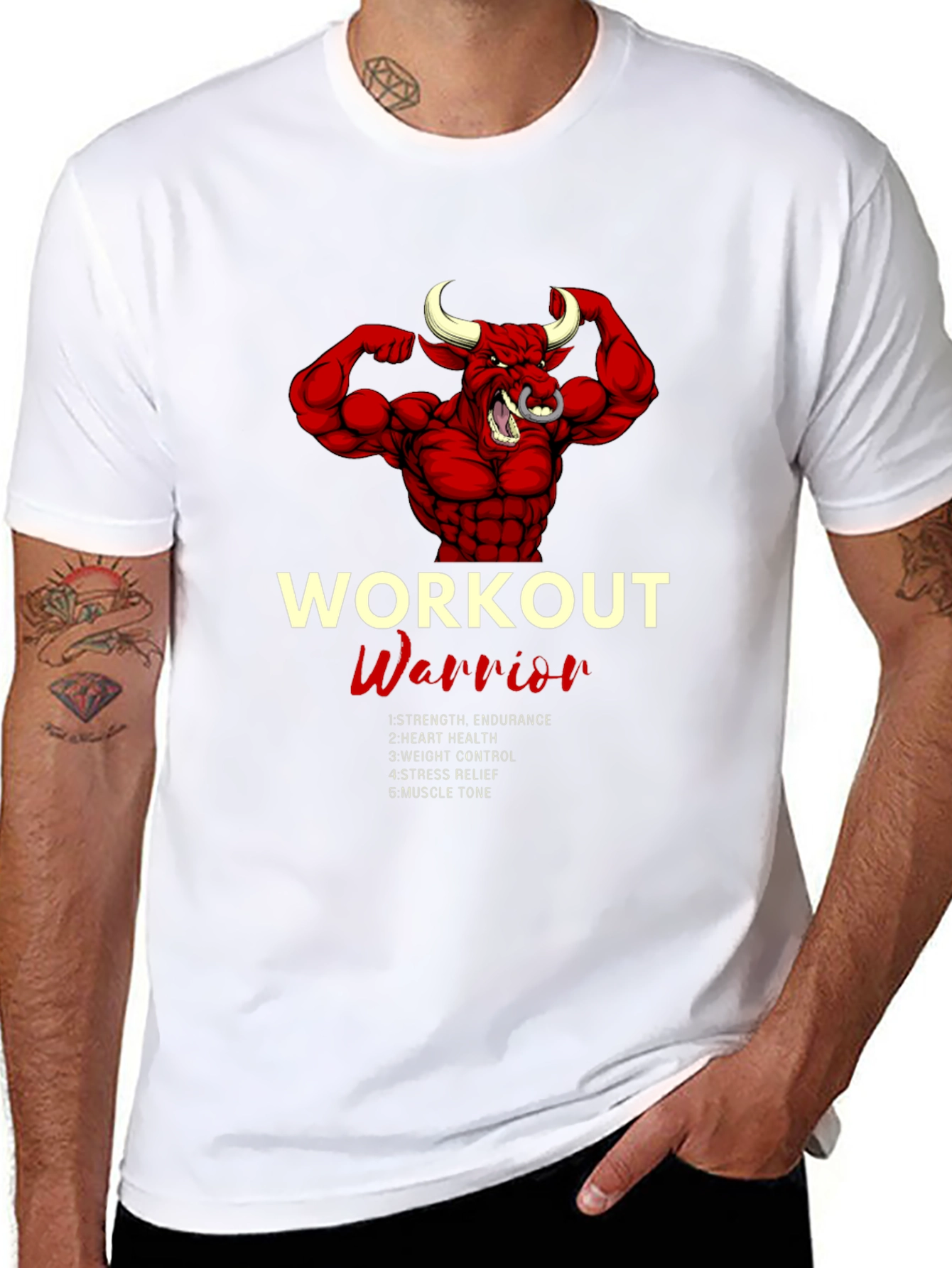 Workout Warrior Graphic Tee - Strength Training Motivation