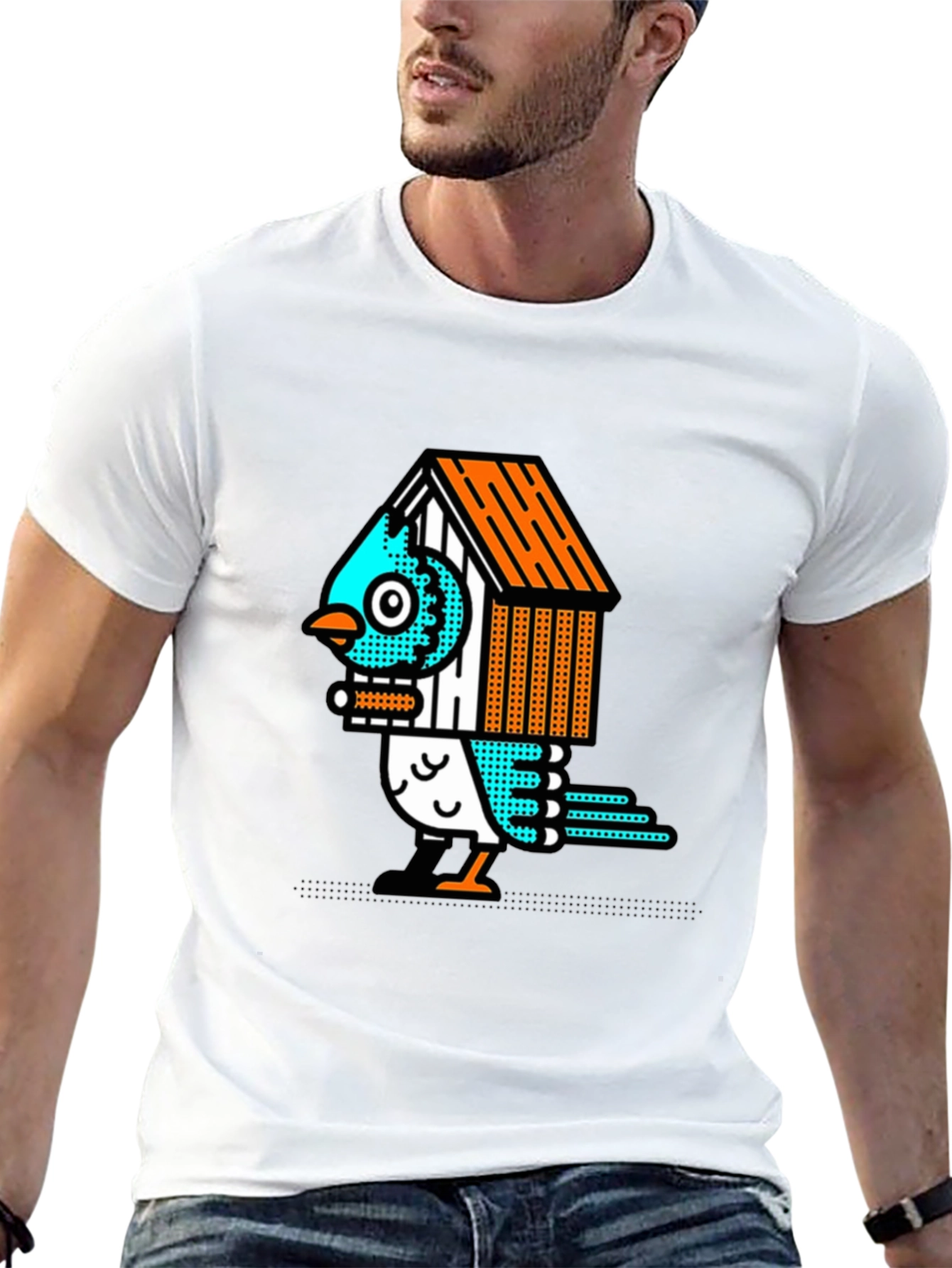 Birdhouse Bird Graphic Tee - Unique Design