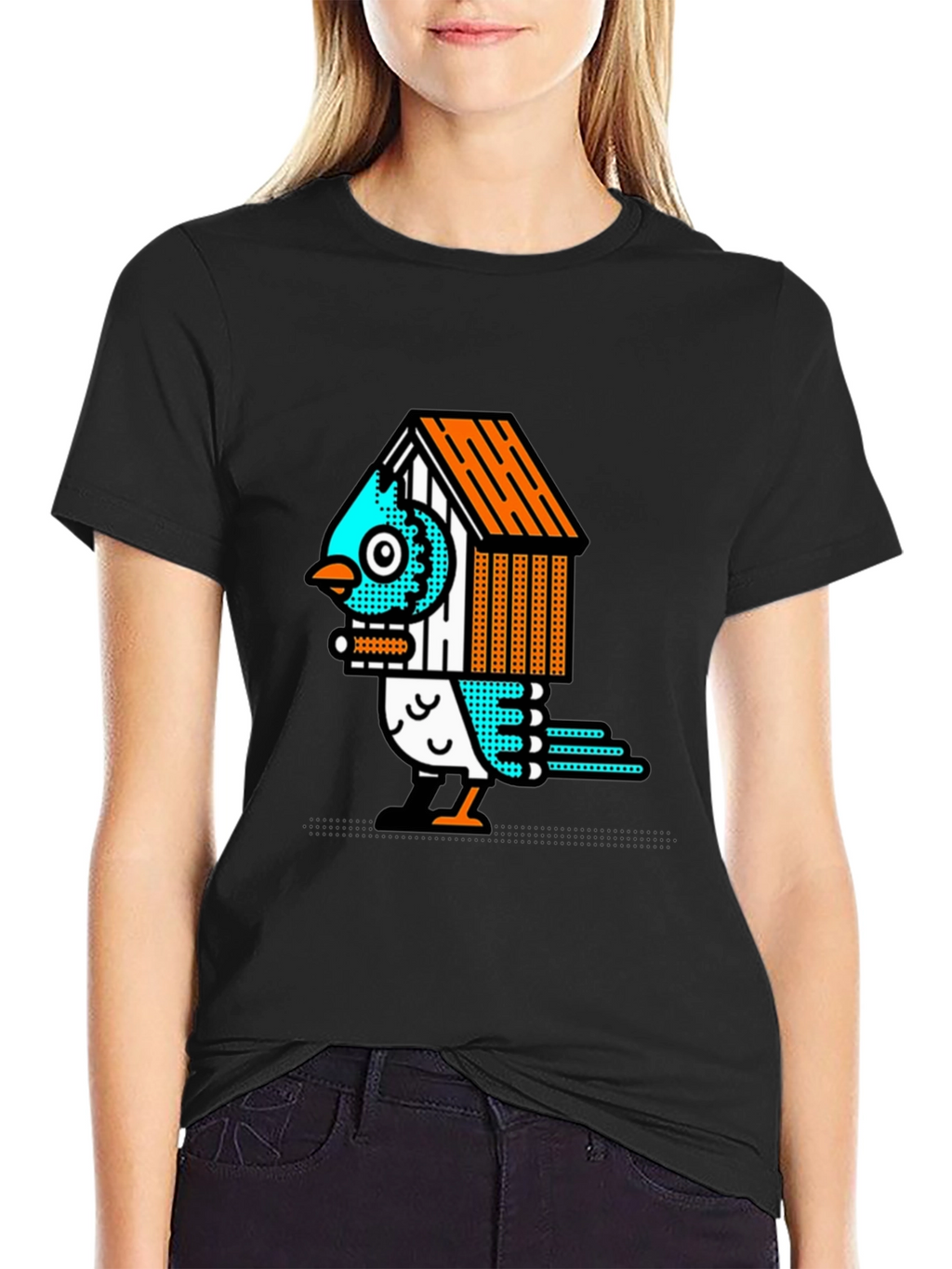 Birdhouse Bird Graphic Tee - Unique Design