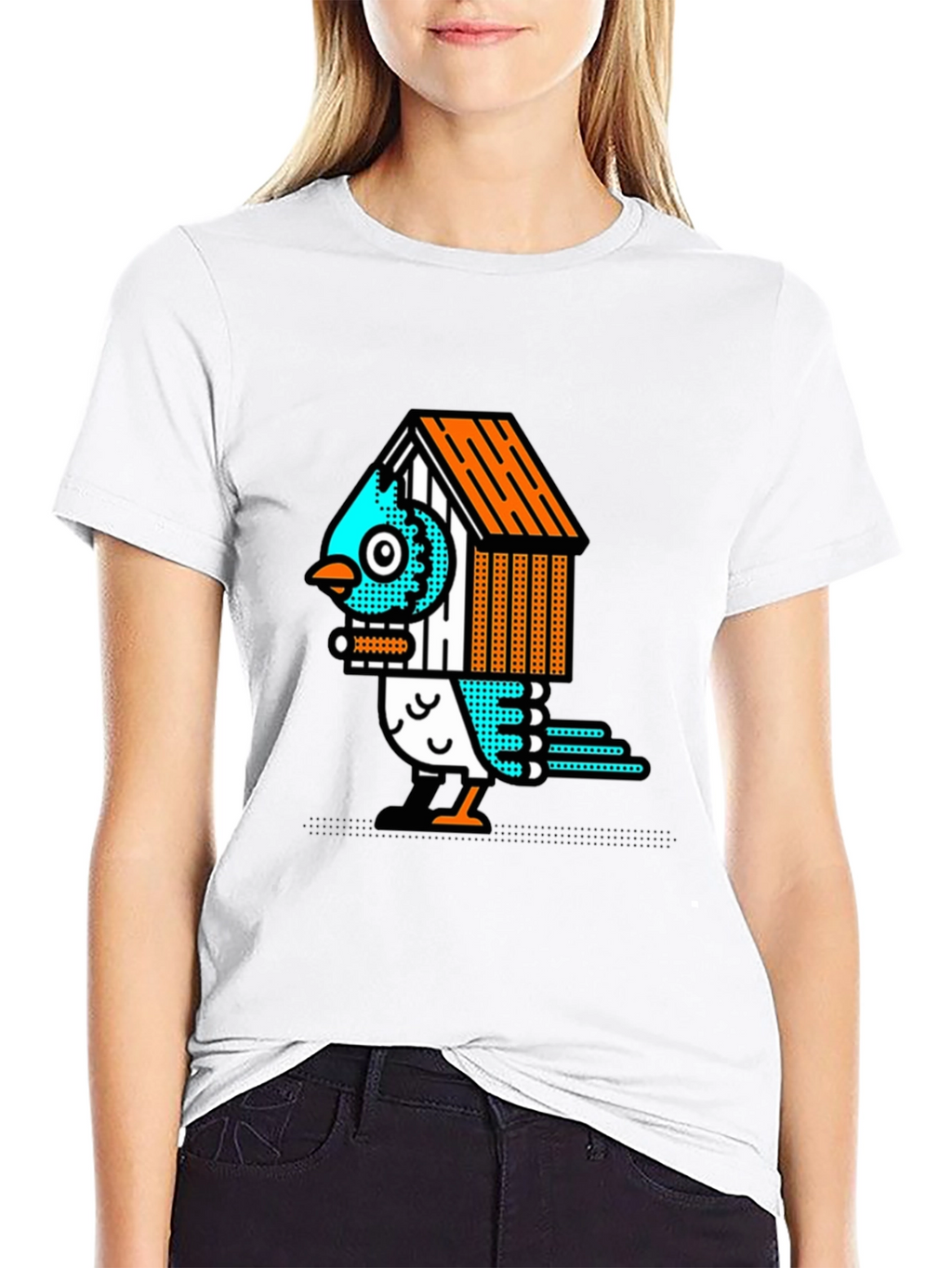 Birdhouse Bird Graphic Tee - Unique Design