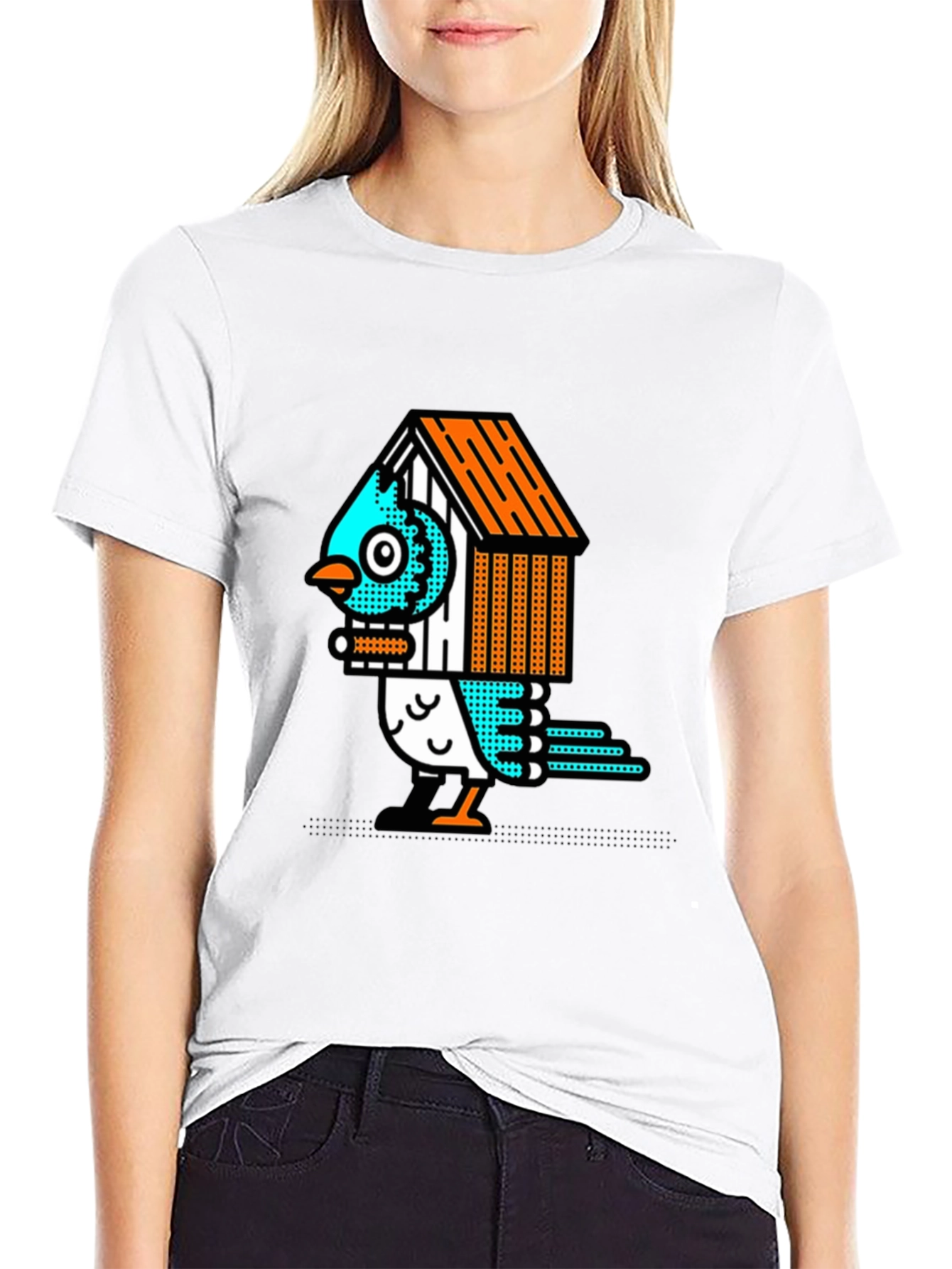 Birdhouse Bird Graphic Tee - Unique Design