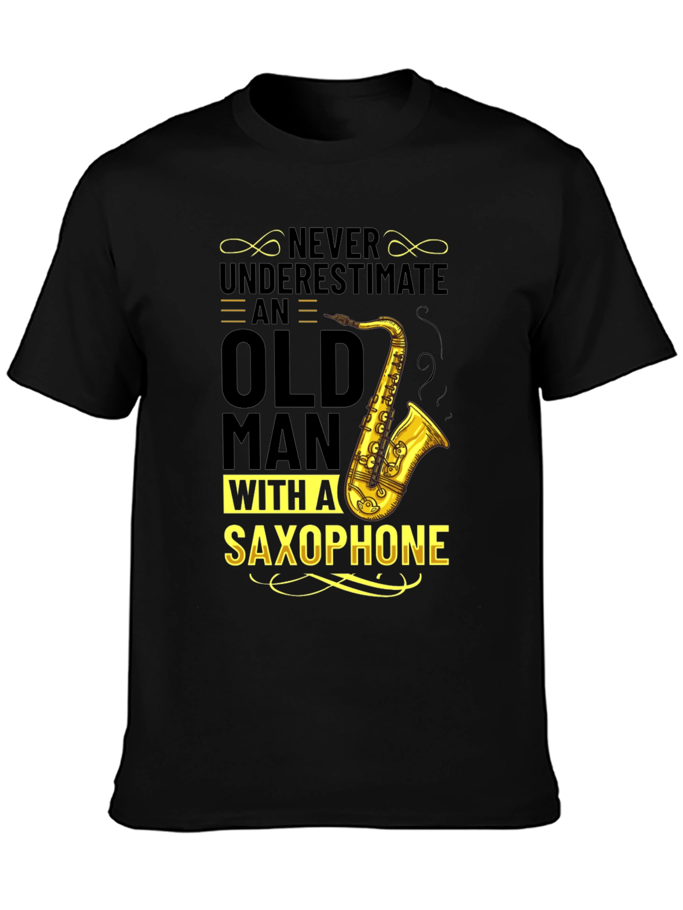 Never Underestimate Saxophone Old Man T-Shirt