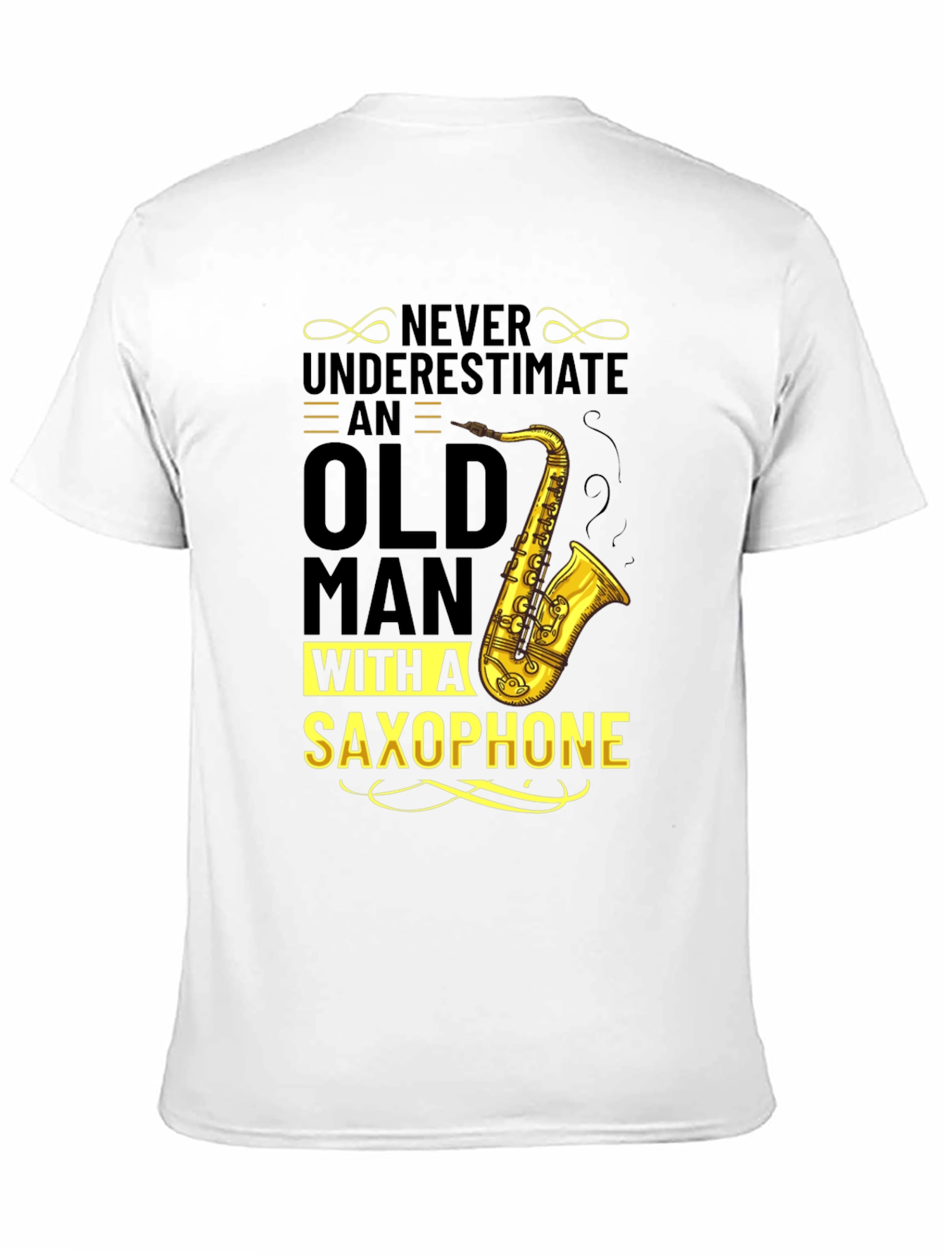 Never Underestimate Saxophone Old Man T-Shirt