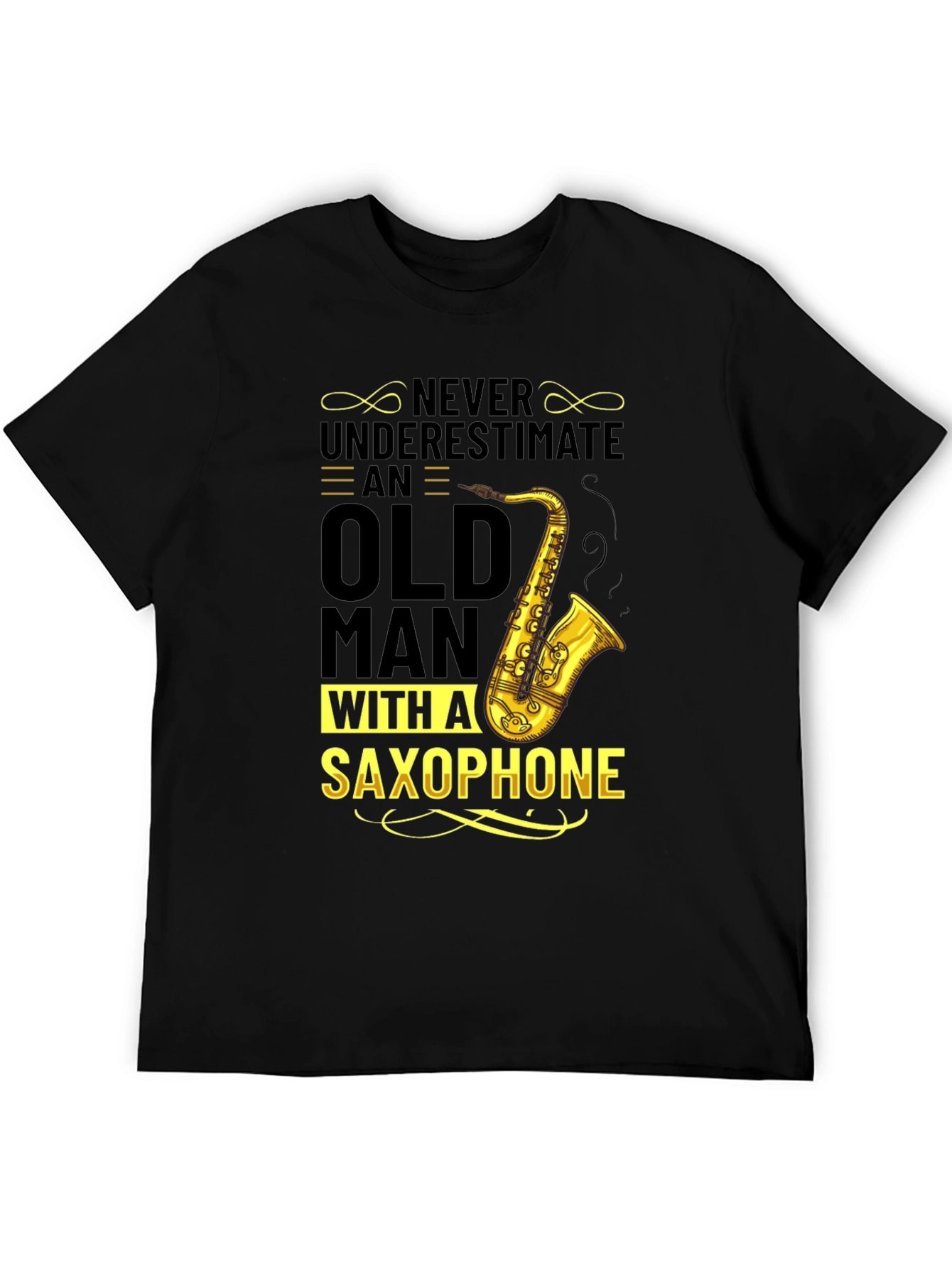 Never Underestimate Saxophone Old Man T-Shirt