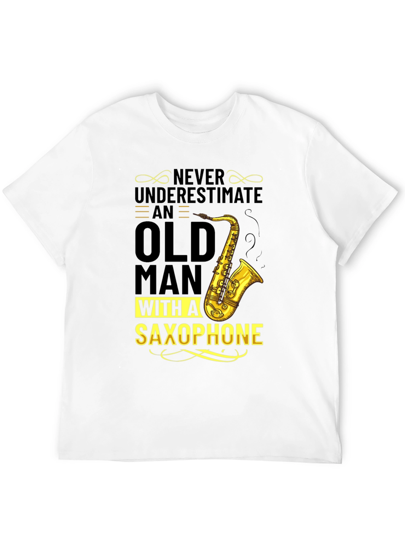 Never Underestimate Saxophone Old Man T-Shirt