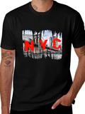 NYC Brooklyn Bridge Graphic Black T-Shirt