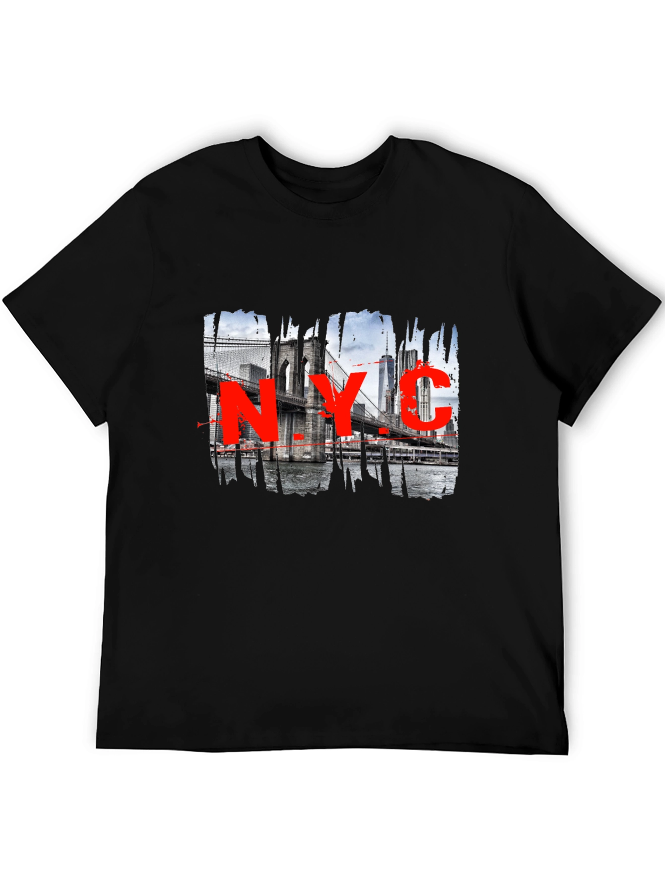 NYC Brooklyn Bridge Graphic Black T-Shirt