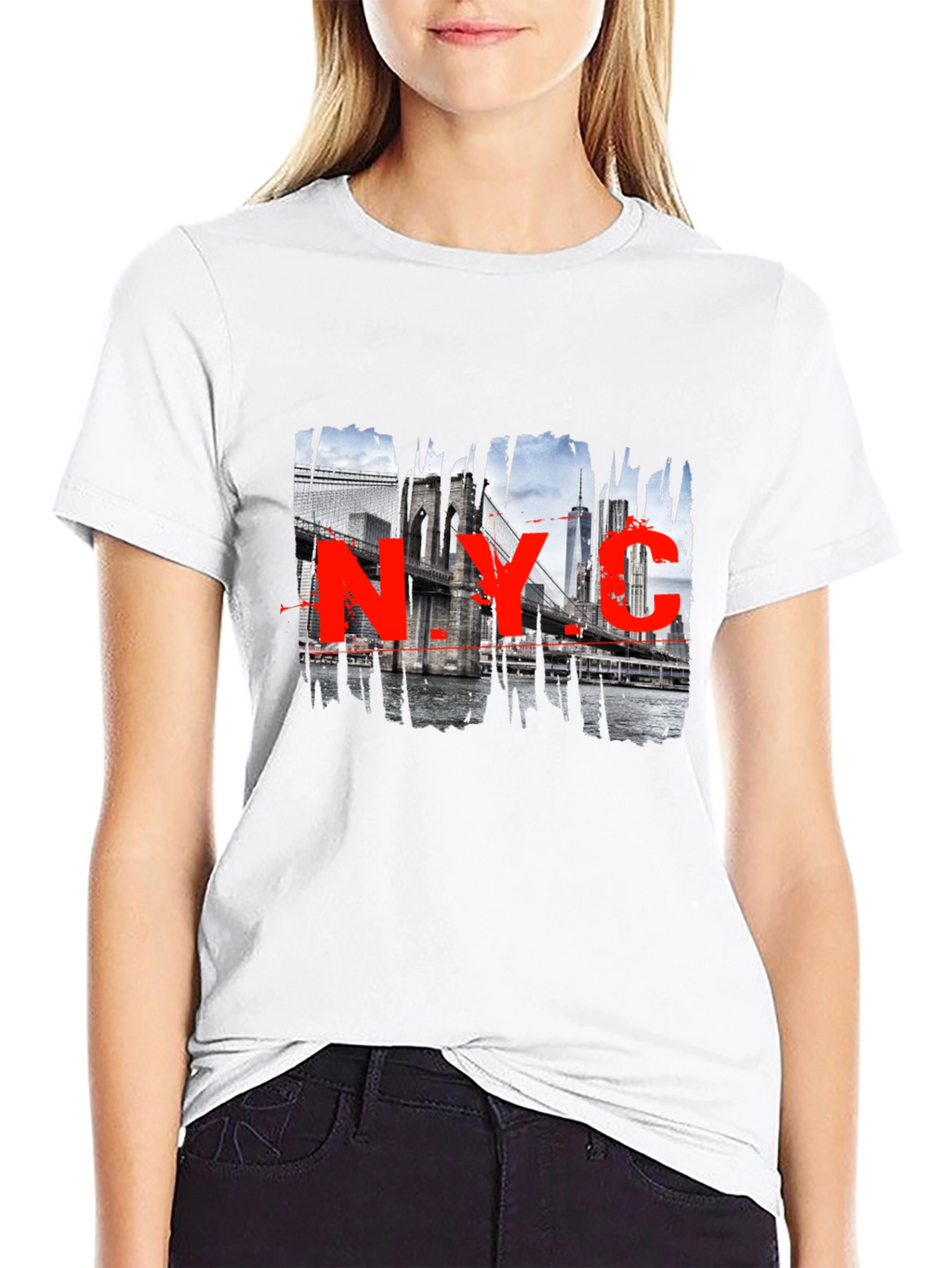 NYC Brooklyn Bridge Graphic Black T-Shirt