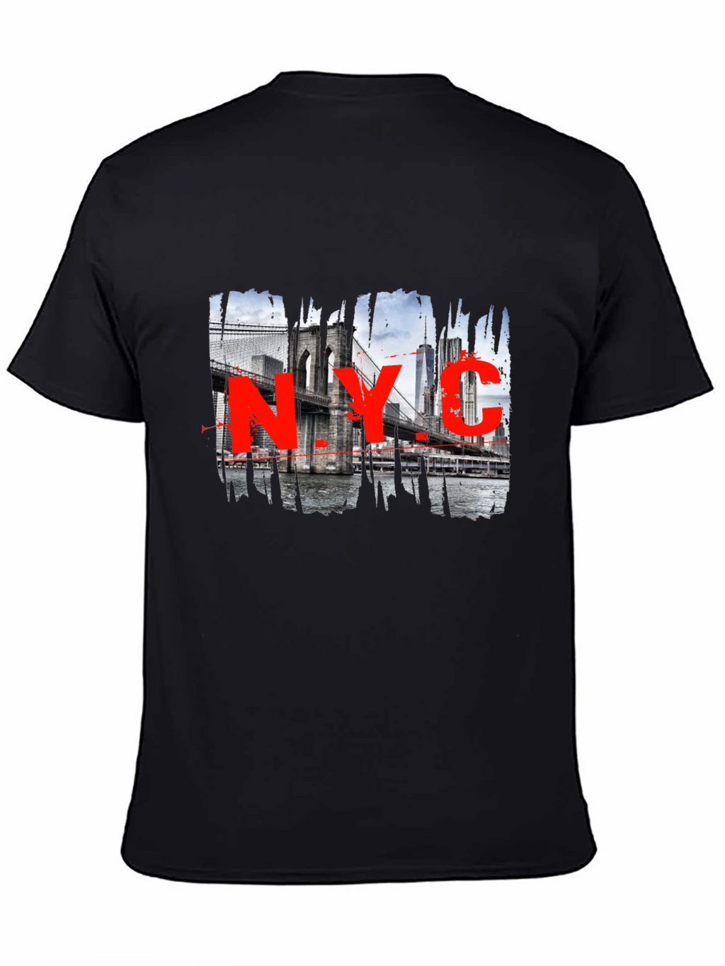 NYC Brooklyn Bridge Graphic Black T-Shirt