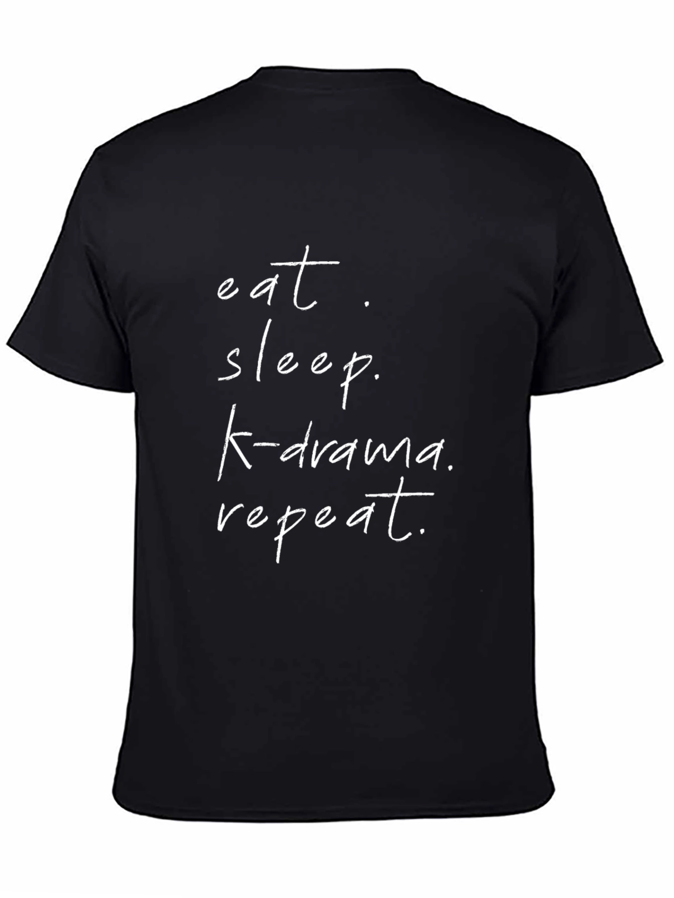 Eat Sleep K-Drama Repeat Black Graphic Tee