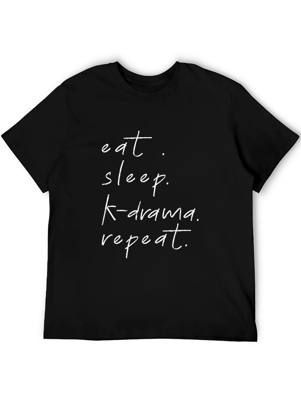 Eat Sleep K-Drama Repeat Black Graphic Tee