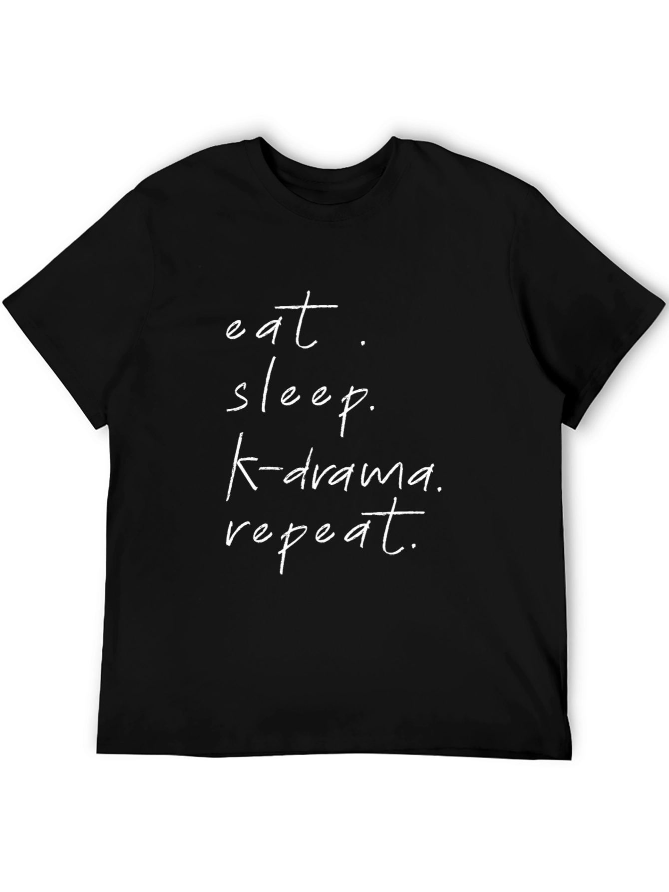 Eat Sleep K-Drama Repeat Black Graphic Tee