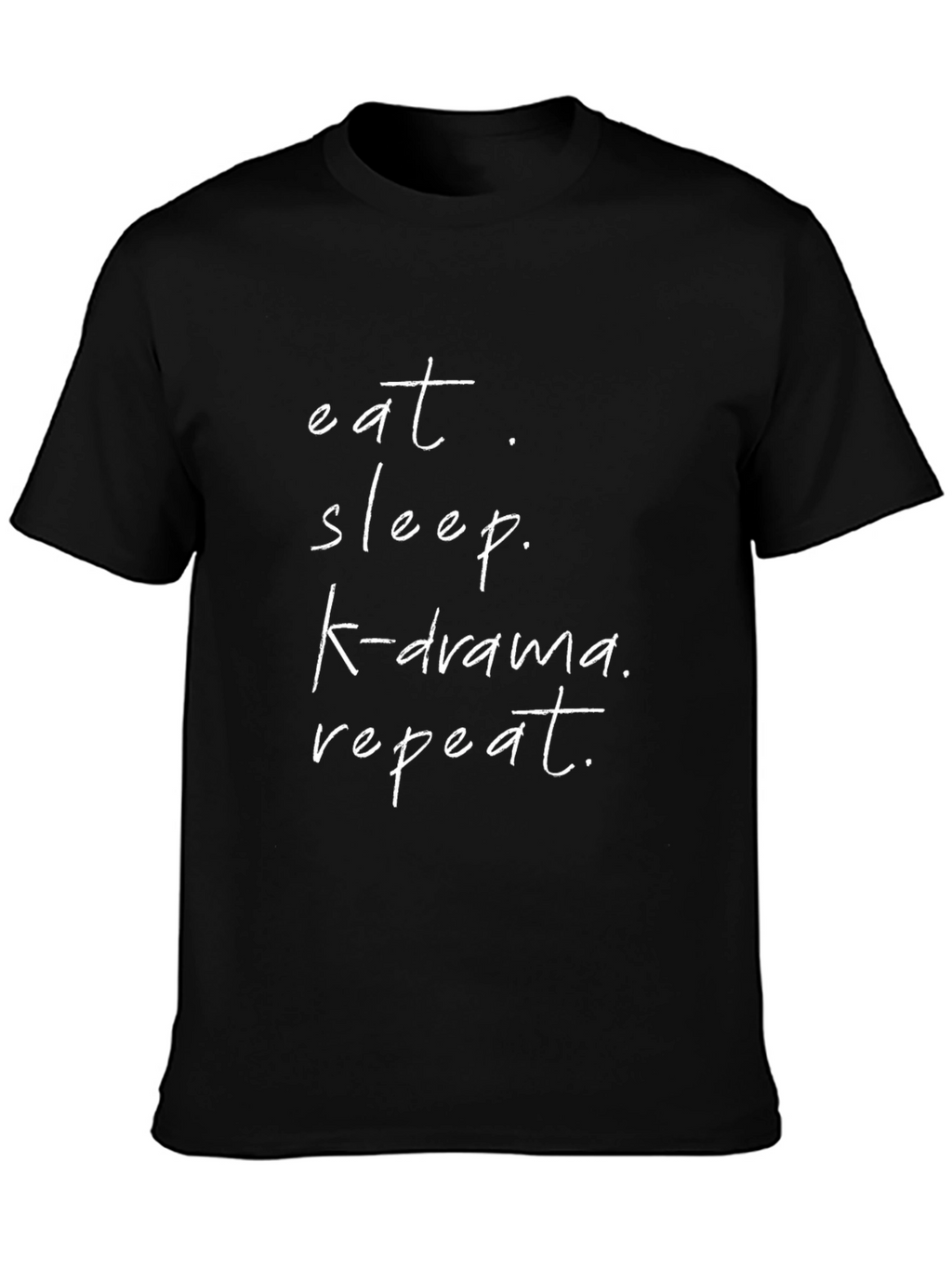 Eat Sleep K-Drama Repeat Black Graphic Tee