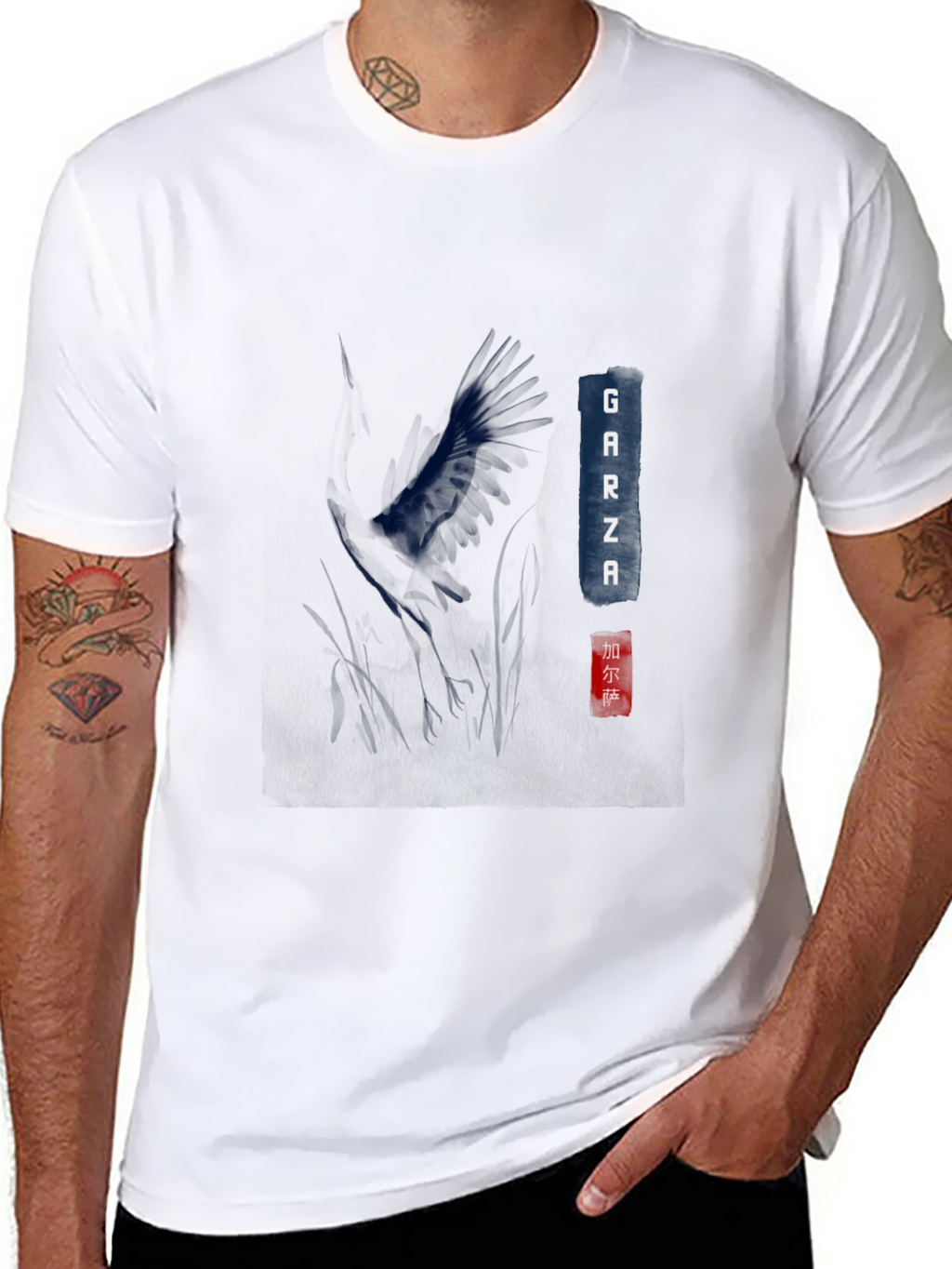 Garza Graphic Print Black Tee