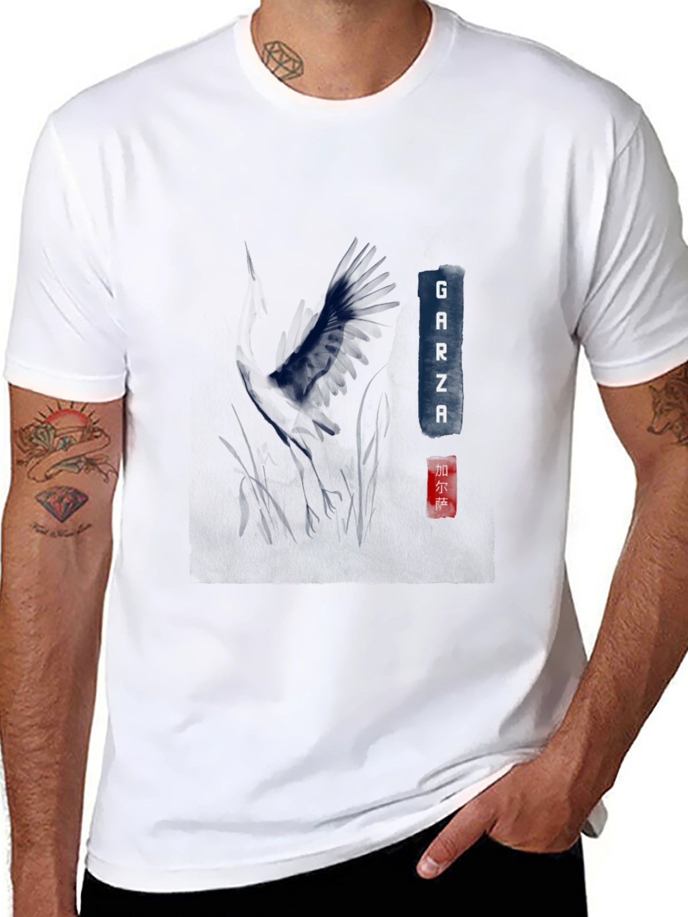 Garza Graphic Print Black Tee