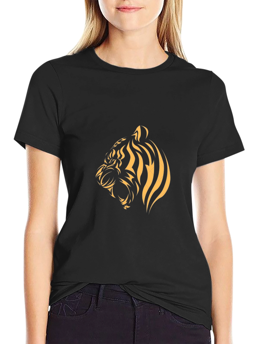 Black Tiger Graphic Tee - Bold Animal Print T-Shirt