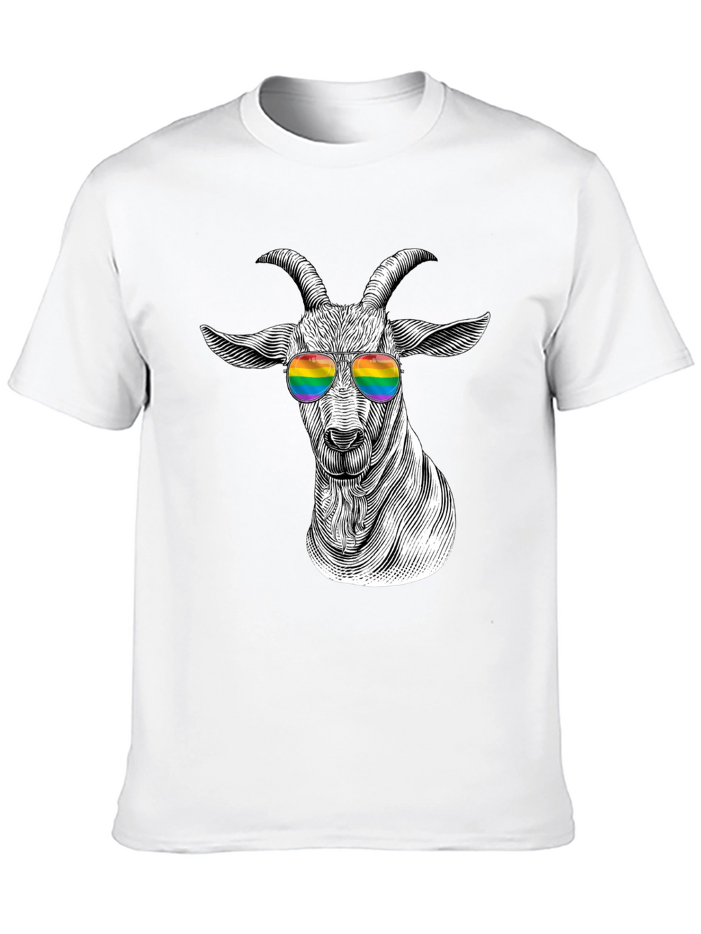 Goat Rainbow Sunglasses T-Shirt - Stylish Graphic Tee