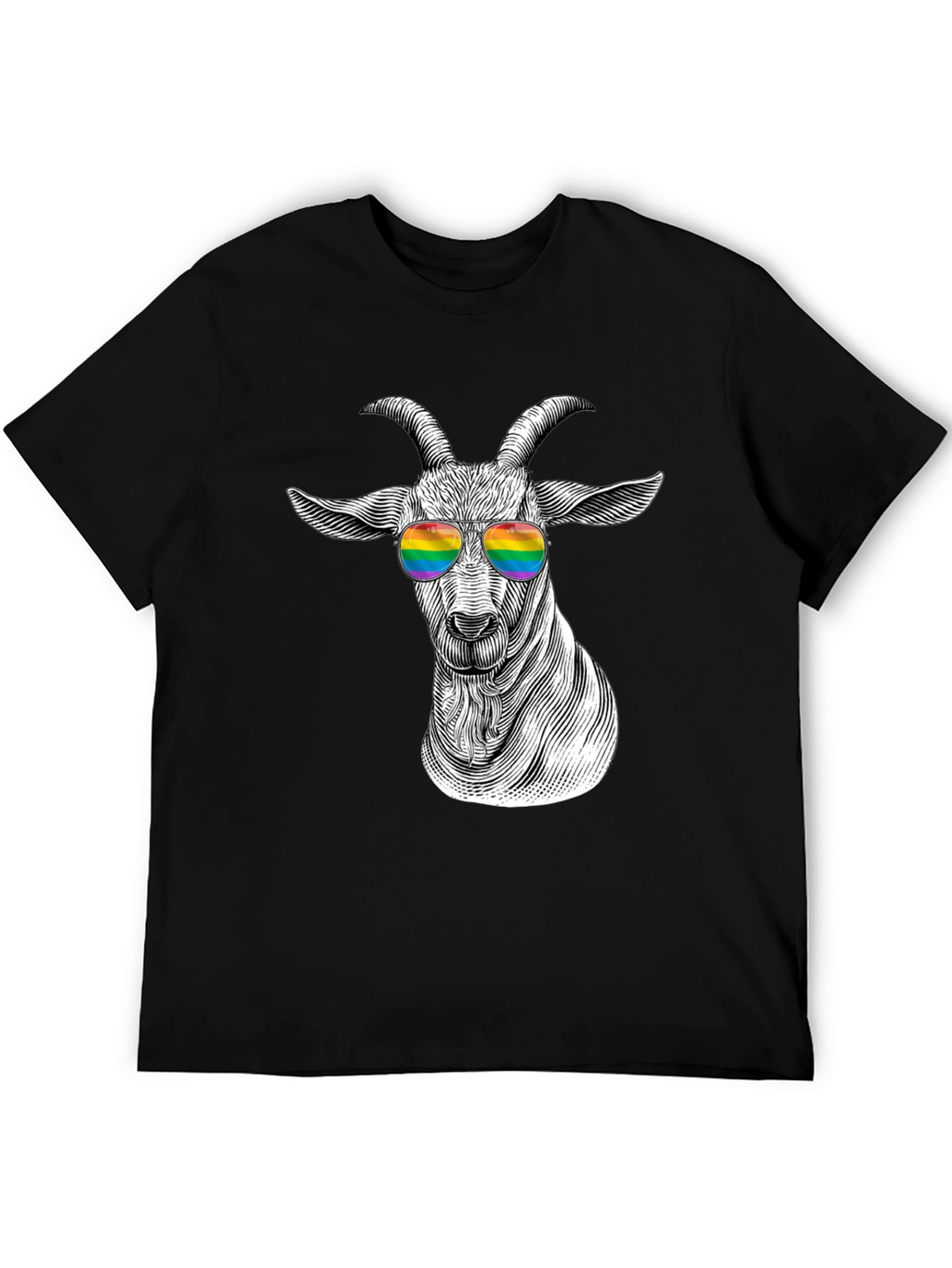 Goat Rainbow Sunglasses T-Shirt - Stylish Graphic Tee