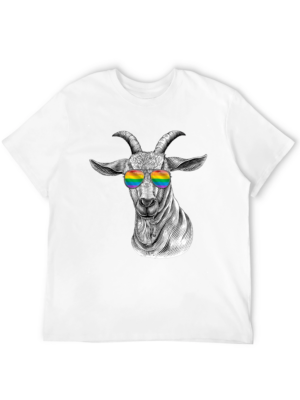 Goat Rainbow Sunglasses T-Shirt - Stylish Graphic Tee
