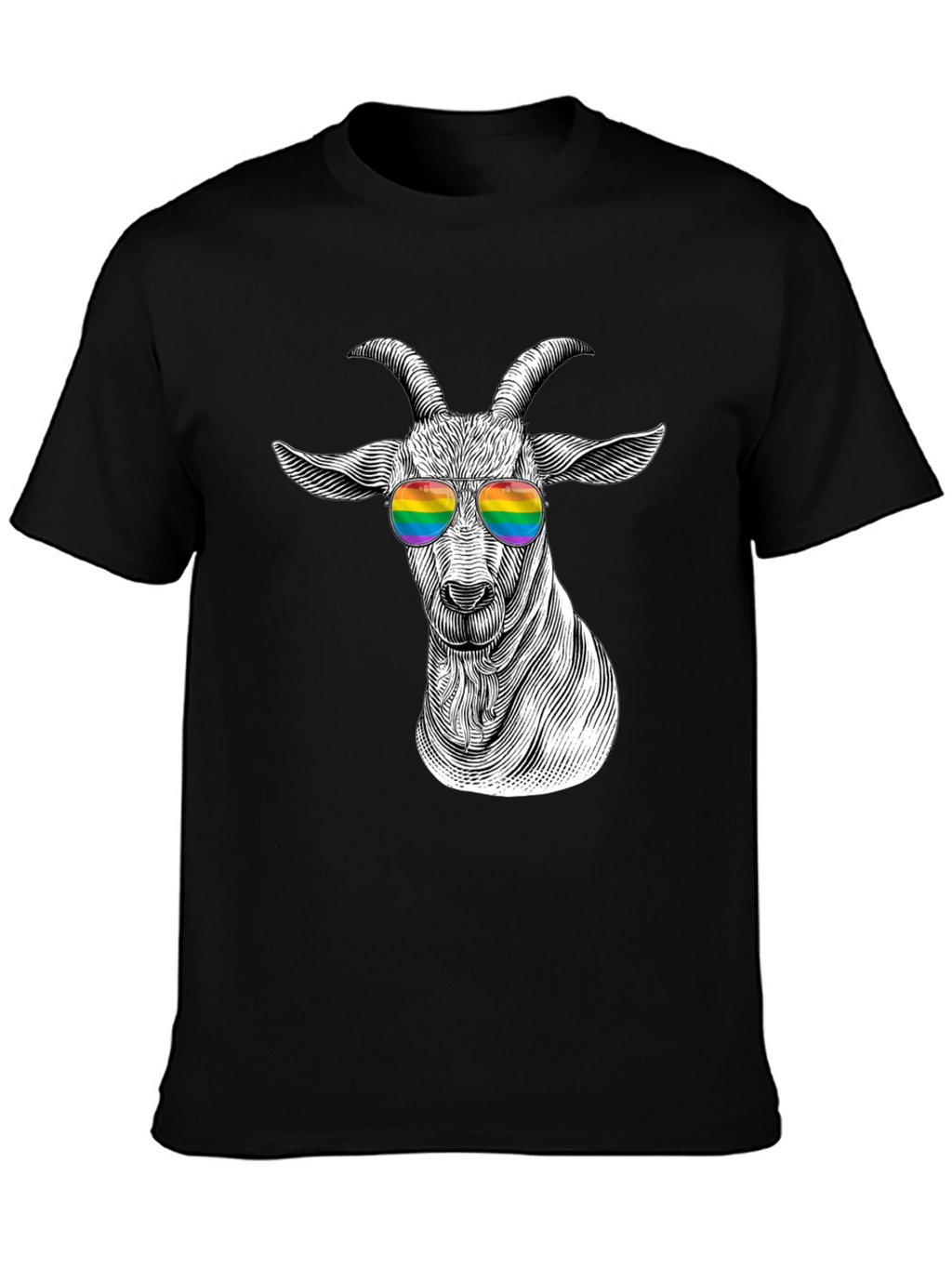 Goat Rainbow Sunglasses T-Shirt - Stylish Graphic Tee