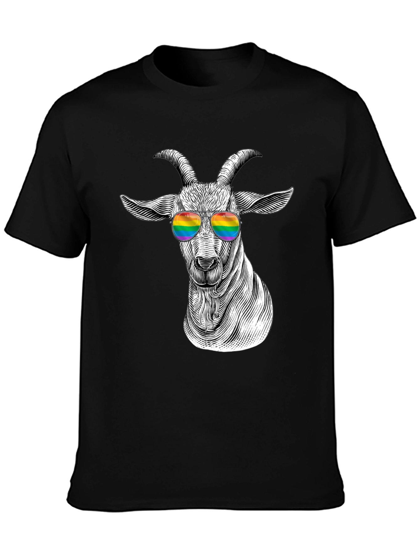Goat Rainbow Sunglasses T-Shirt - Stylish Graphic Tee