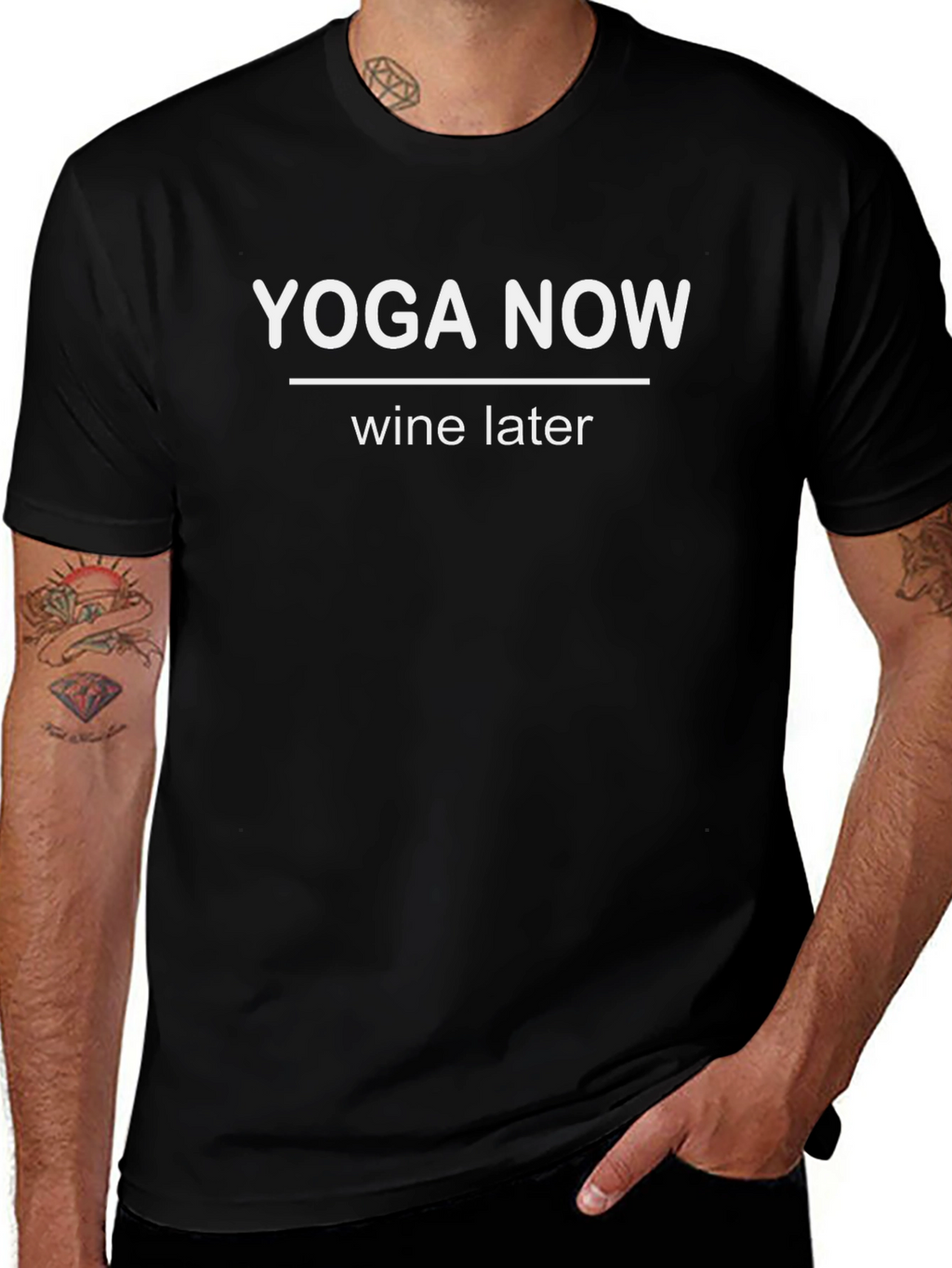 Yoga Now Wine Later Graphic T-Shirt
