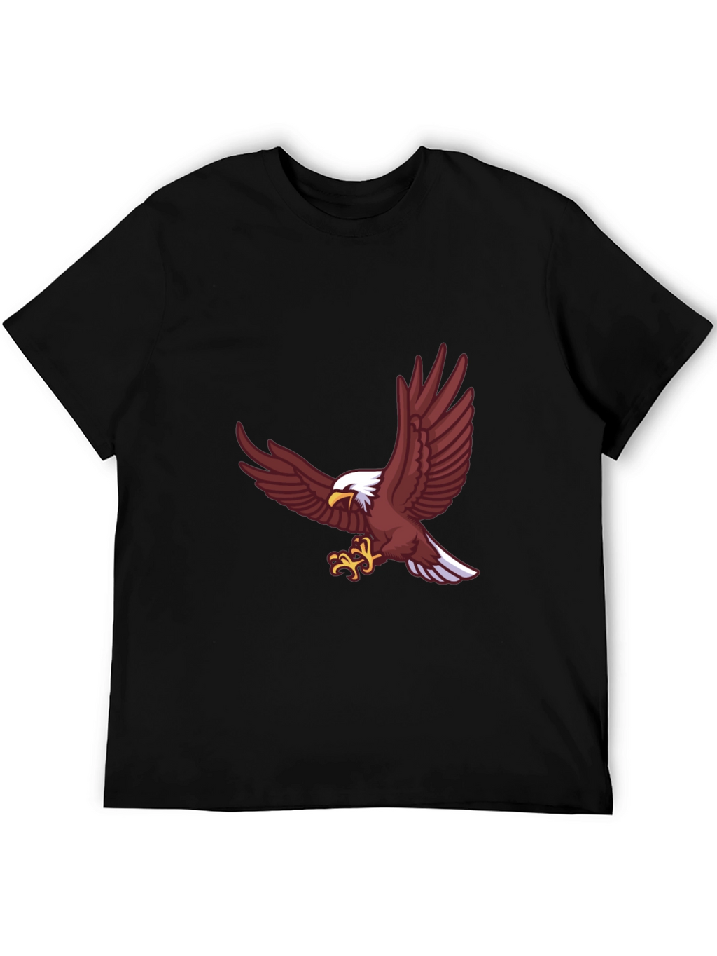 Bold Eagle Graphic Tee - Black Cotton Blend Shirt