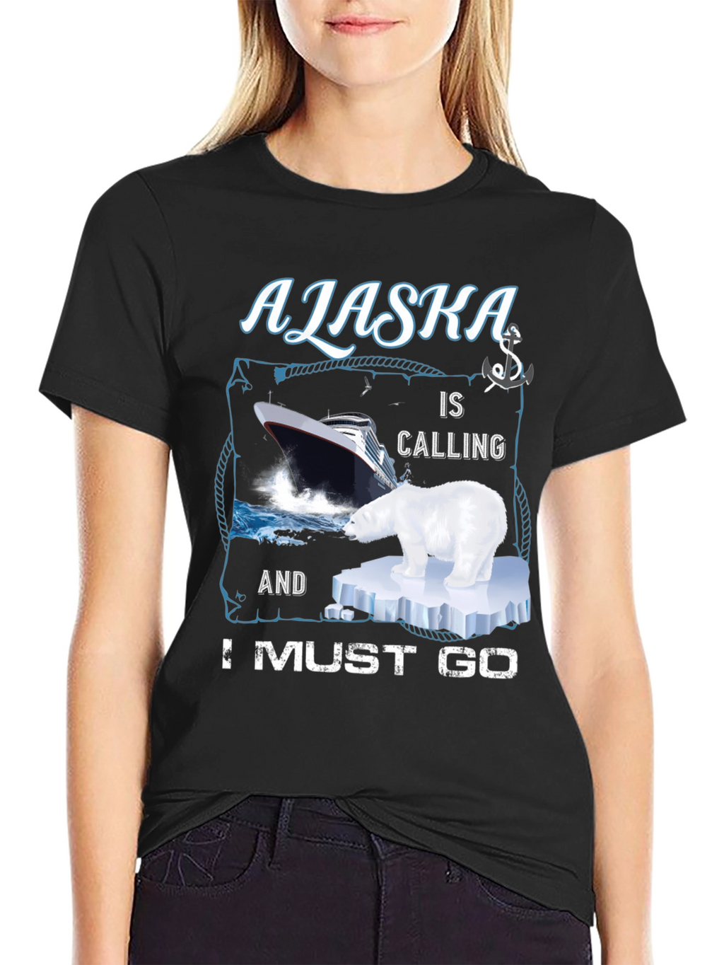 Alaska Cruise T-Shirt - Polar Bear Design