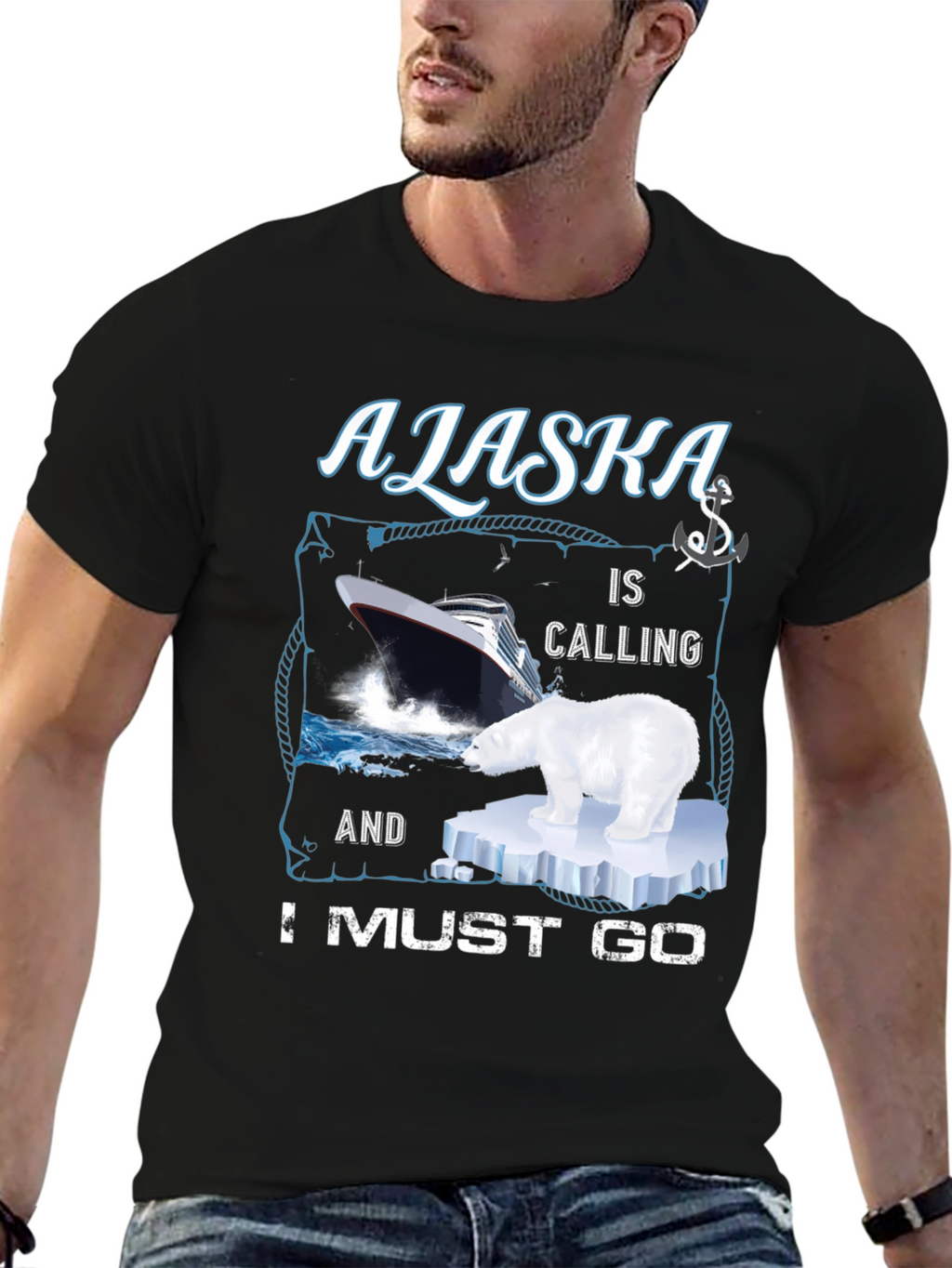 Alaska Cruise T-Shirt - Polar Bear Design