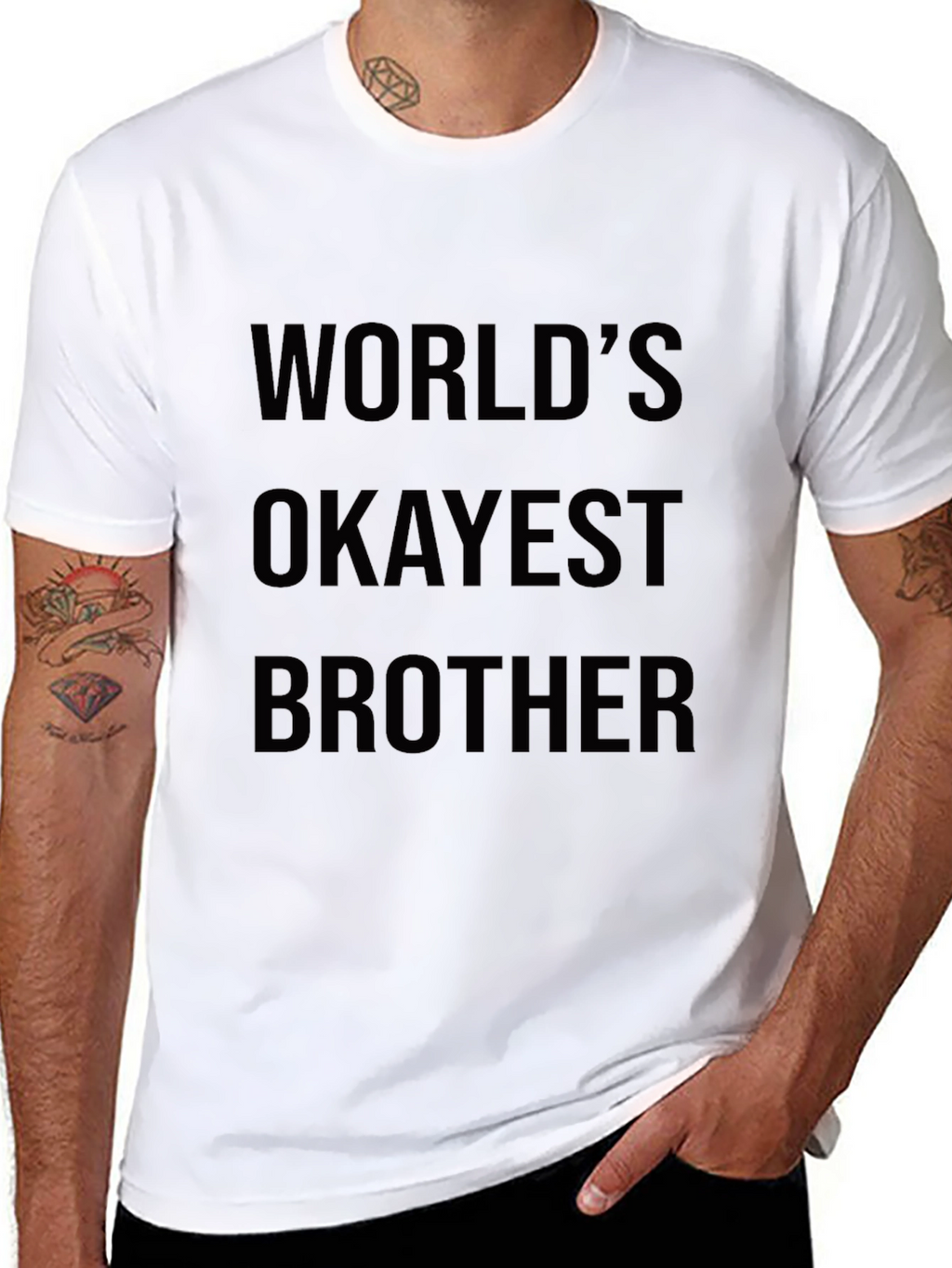 Worlds Okayest Brother T-Shirt - Funny Novelty Tee