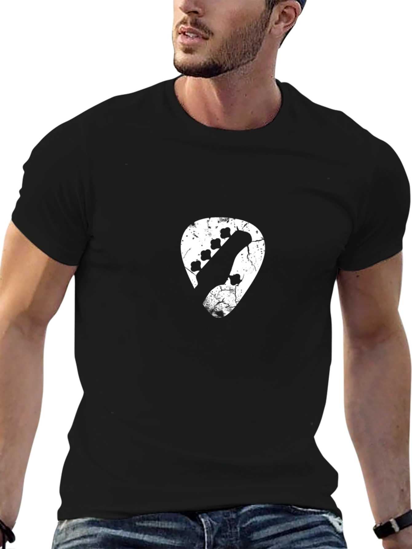Guitar Pick Graphic Tee - Distressed Design