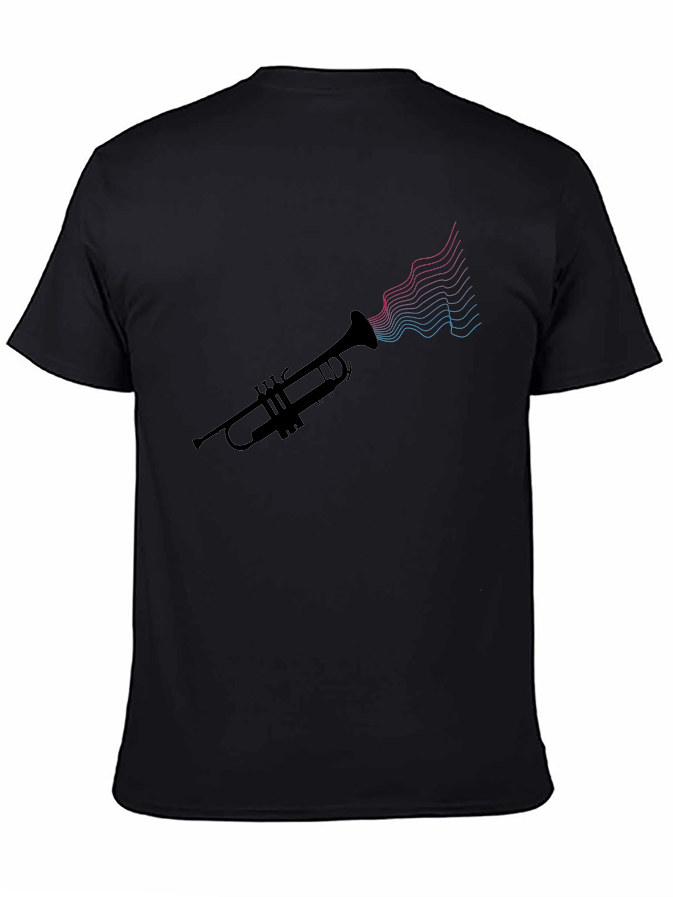 Trumpet Music Waves Graphic Tee - Black