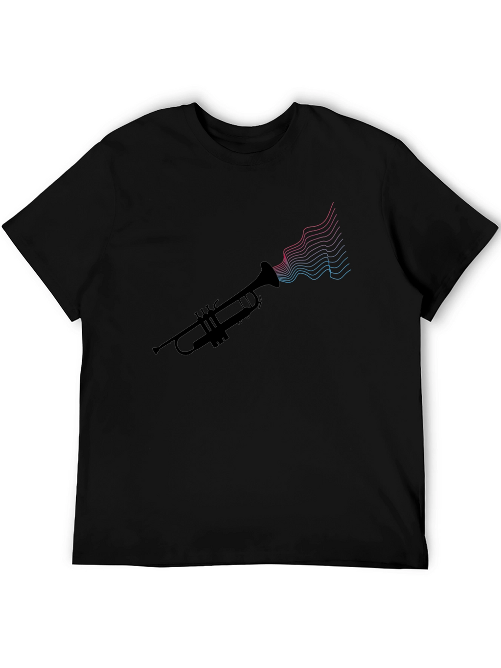 Trumpet Music Waves Graphic Tee - Black