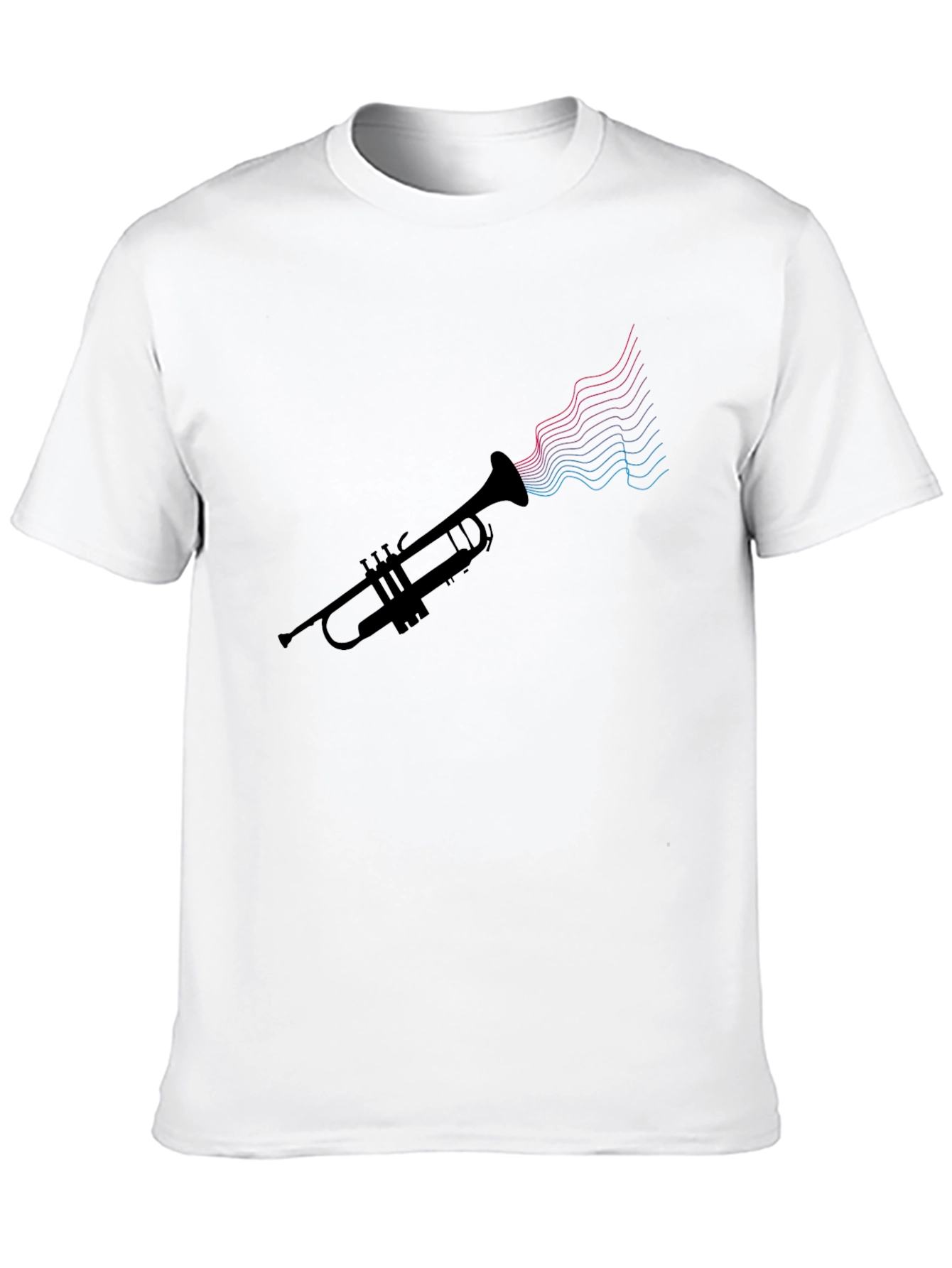 Trumpet Music Waves Graphic Tee - Black