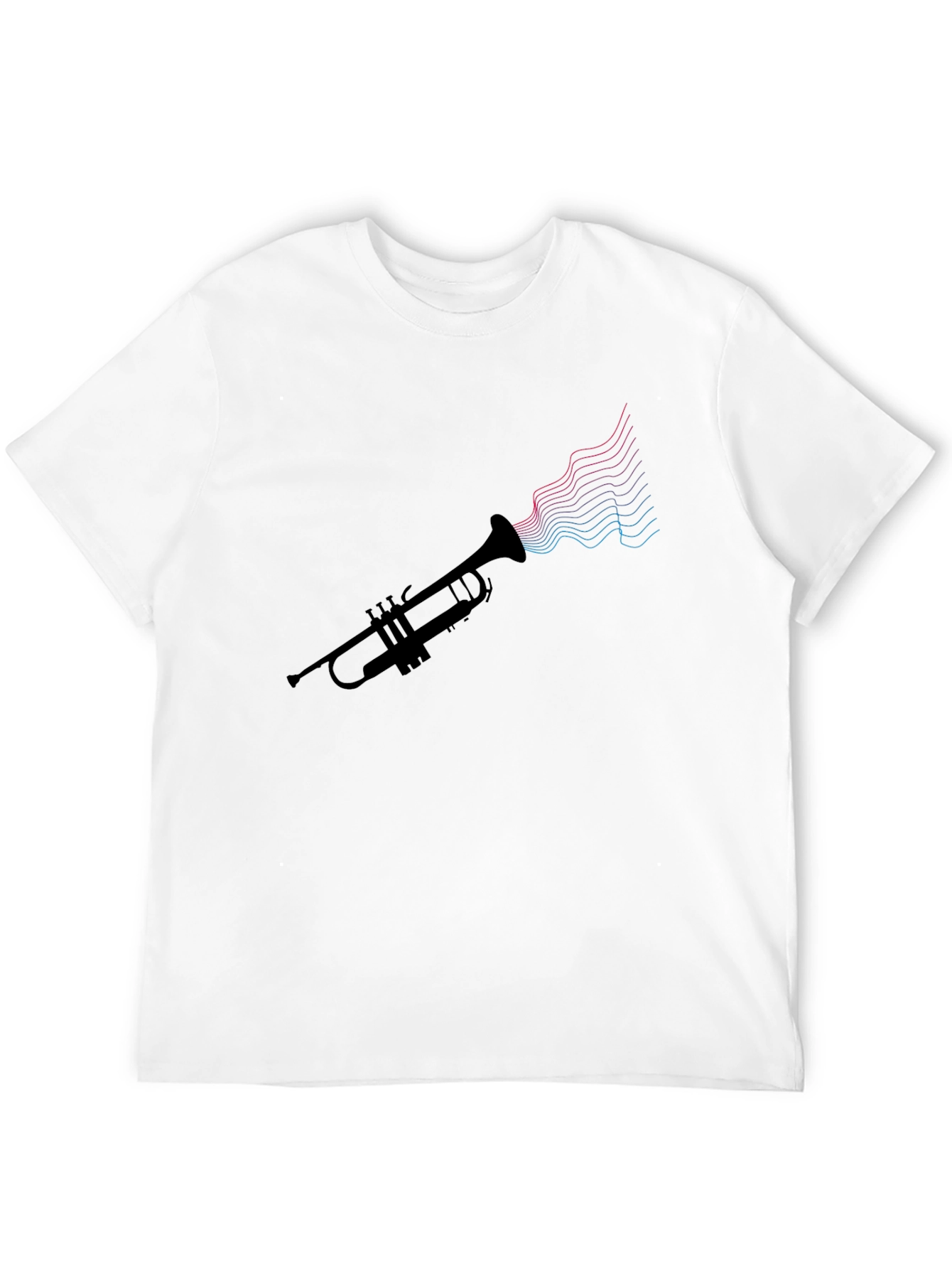 Trumpet Music Waves Graphic Tee - Black