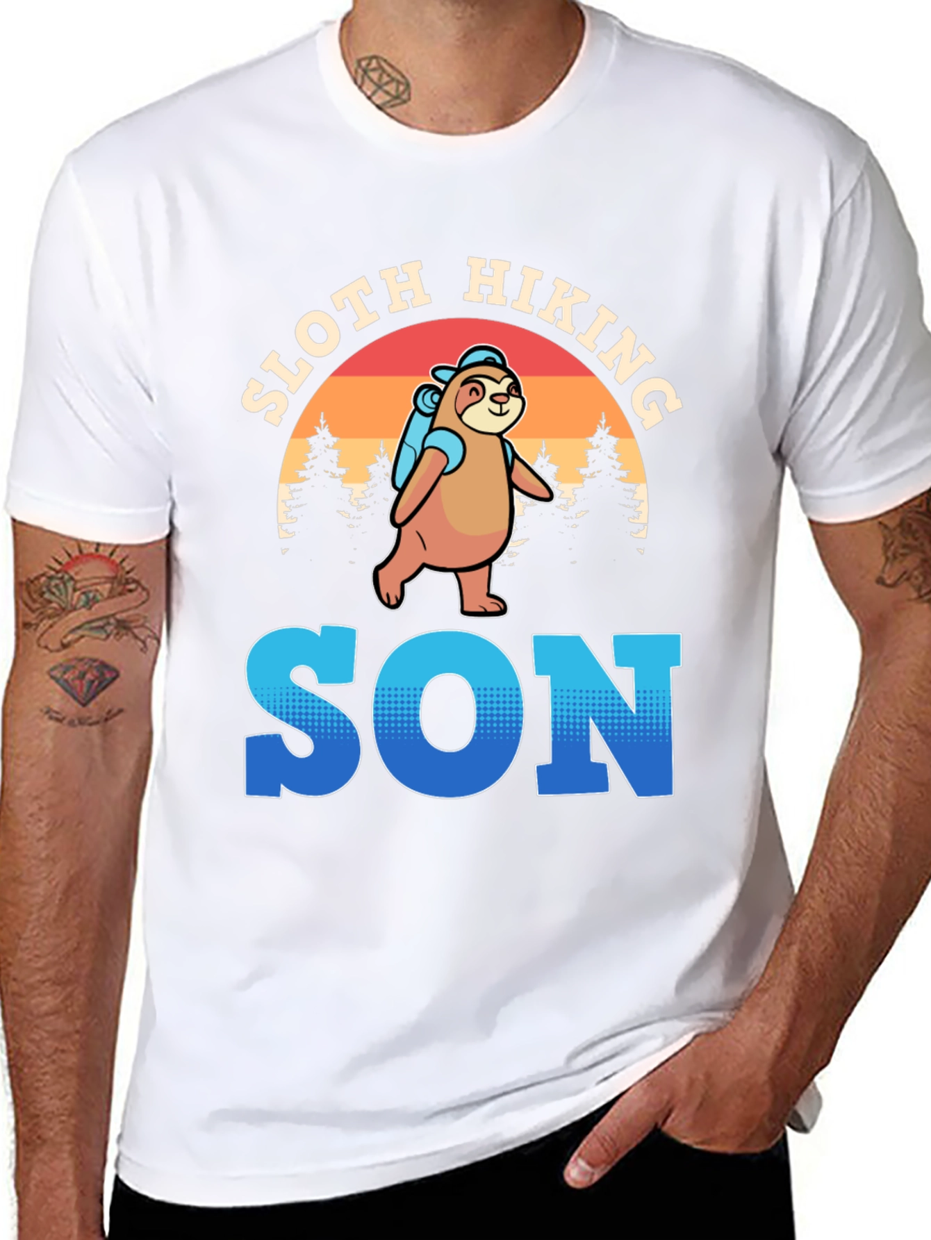 Sloth Hiking Son T-Shirt